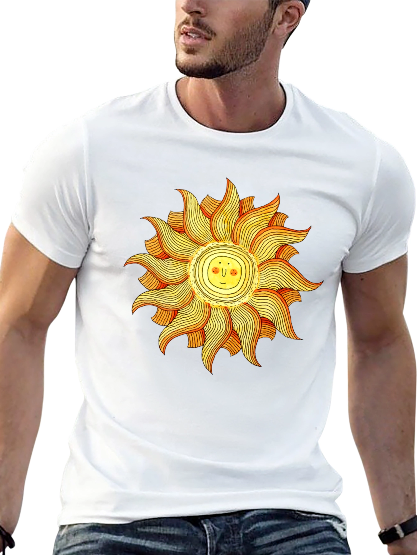 Smiling Sun Graphic Black Tee