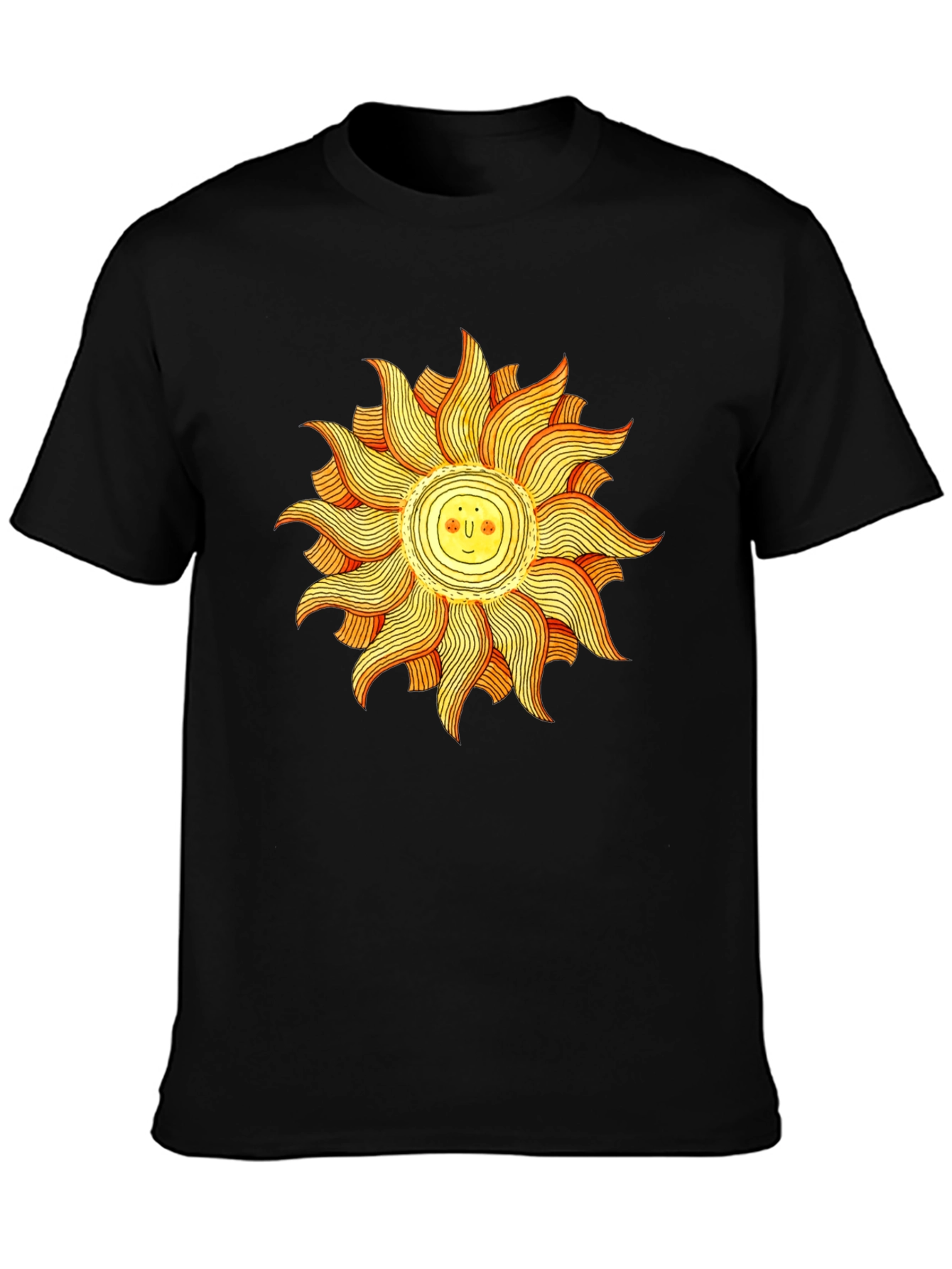 Smiling Sun Graphic Black Tee