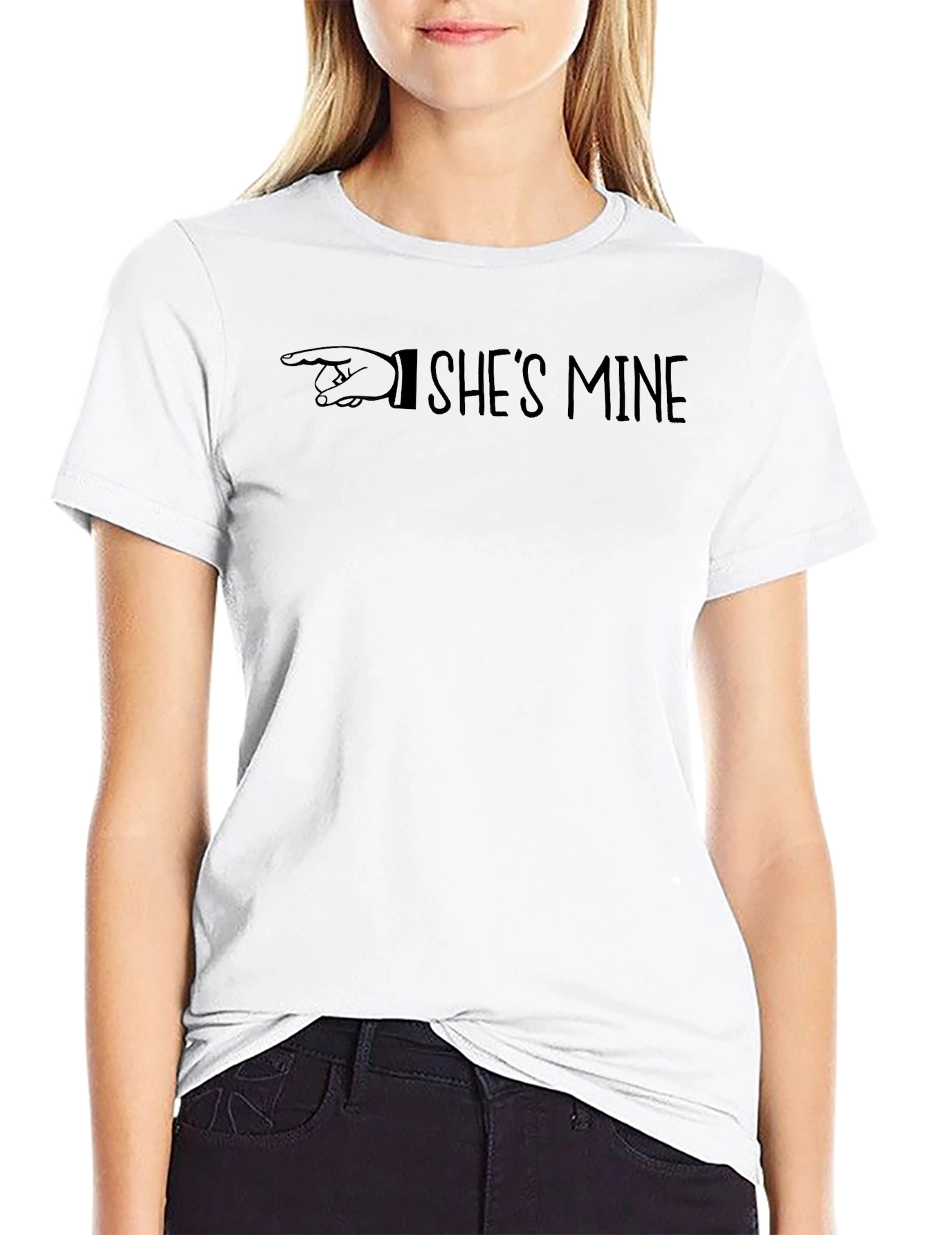 Shes Mine Graphic Tee - Black Cotton Casual T-Shirt