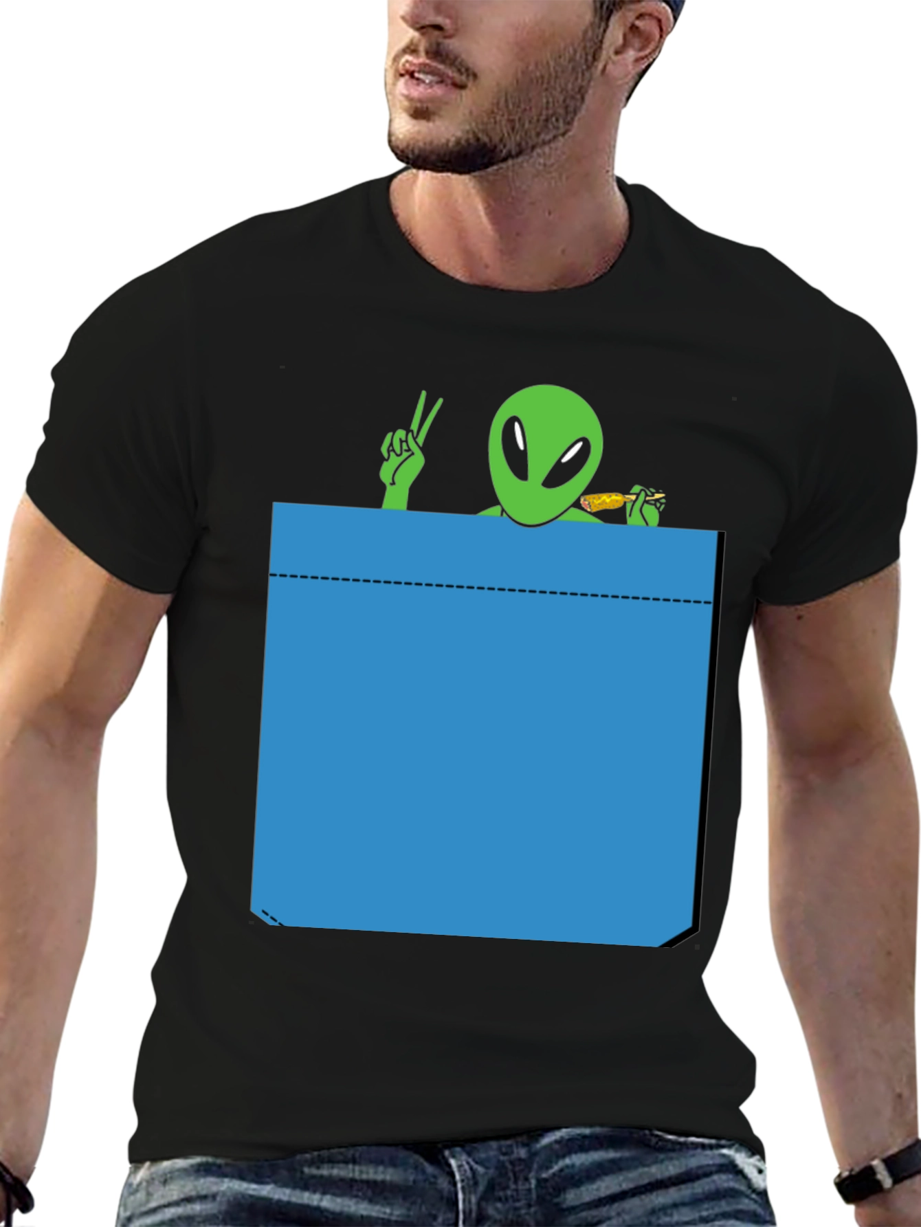 Alien Pocket T-Shirt - Peace & Snacks