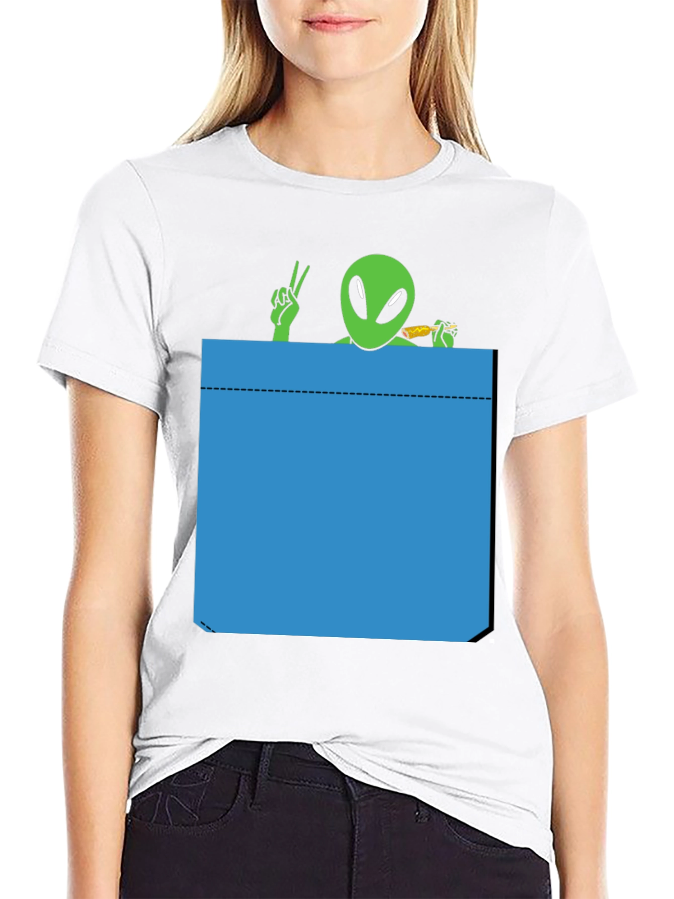 Alien Pocket T-Shirt - Peace & Snacks