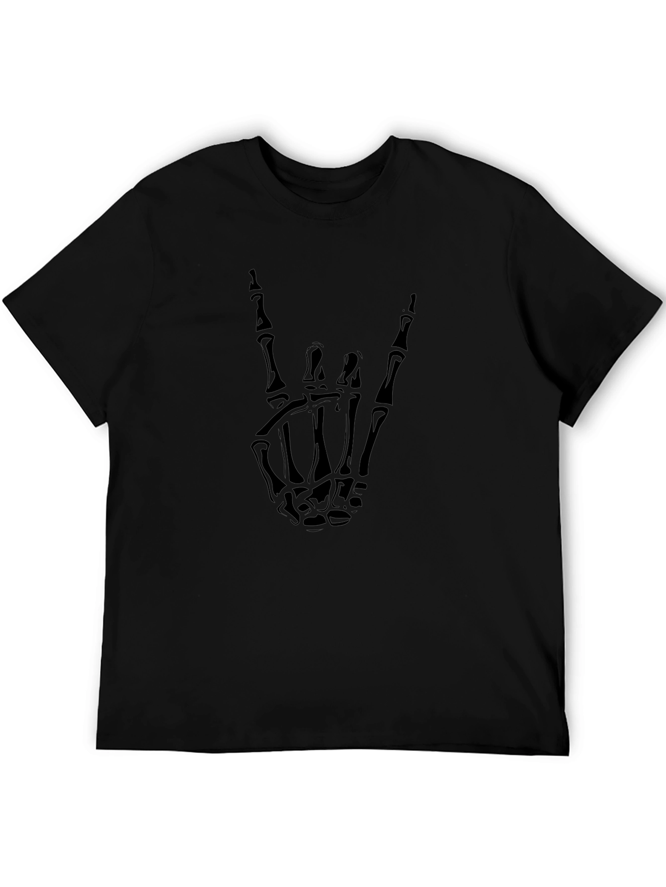 Skeleton Hand Rock On Graphic T-Shirt