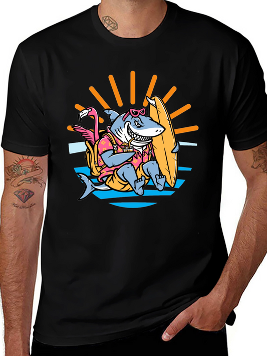 Surfing Shark T-Shirt - Summer Vibes