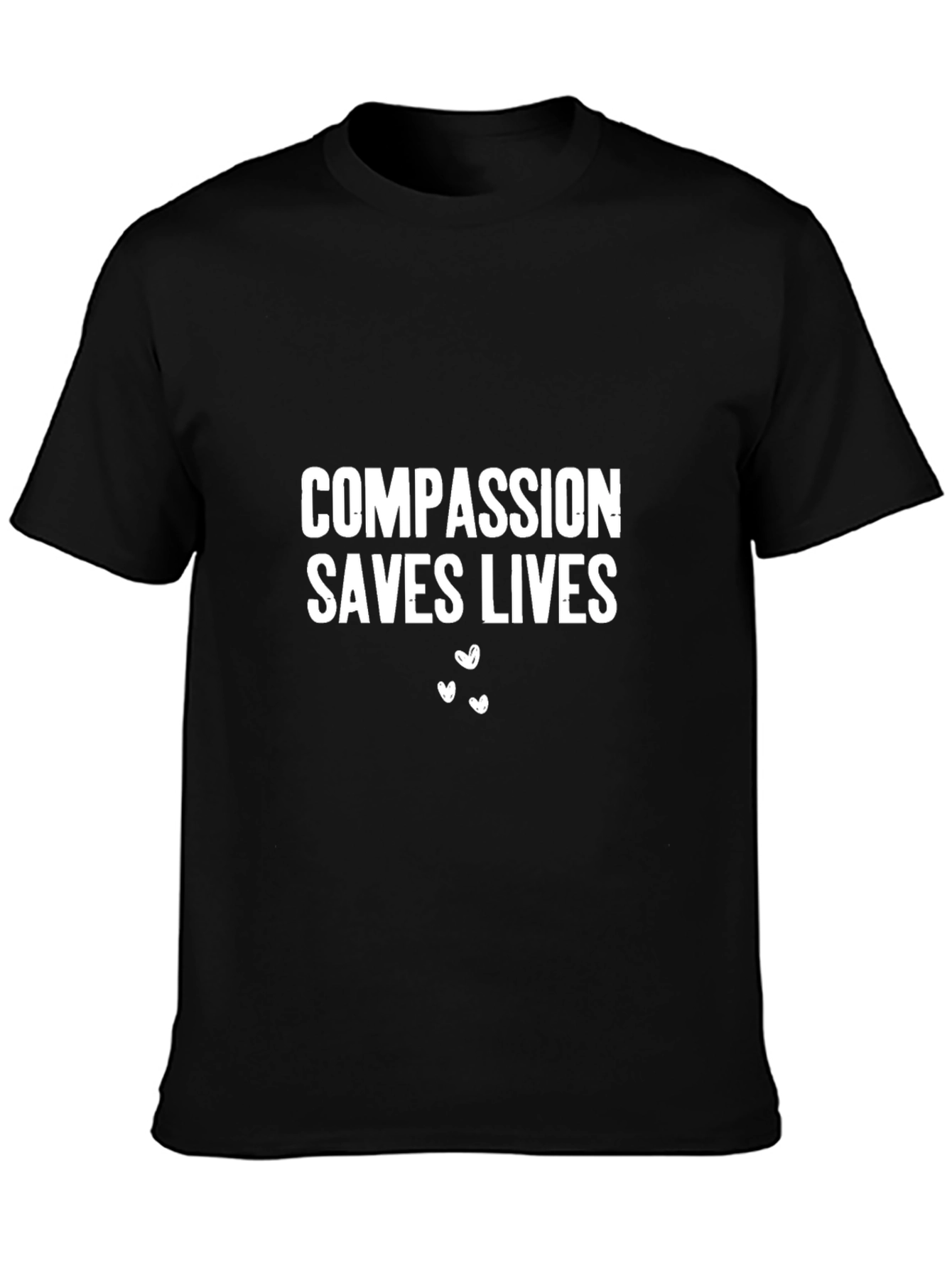Compassion Saves Lives Graphic Tee - Black Cotton T-Shirt