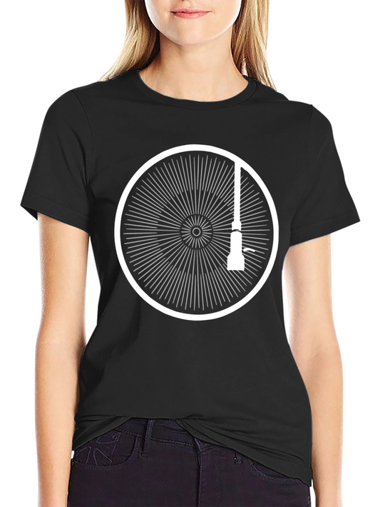 Black T-Shirt with Graphic Circle Design