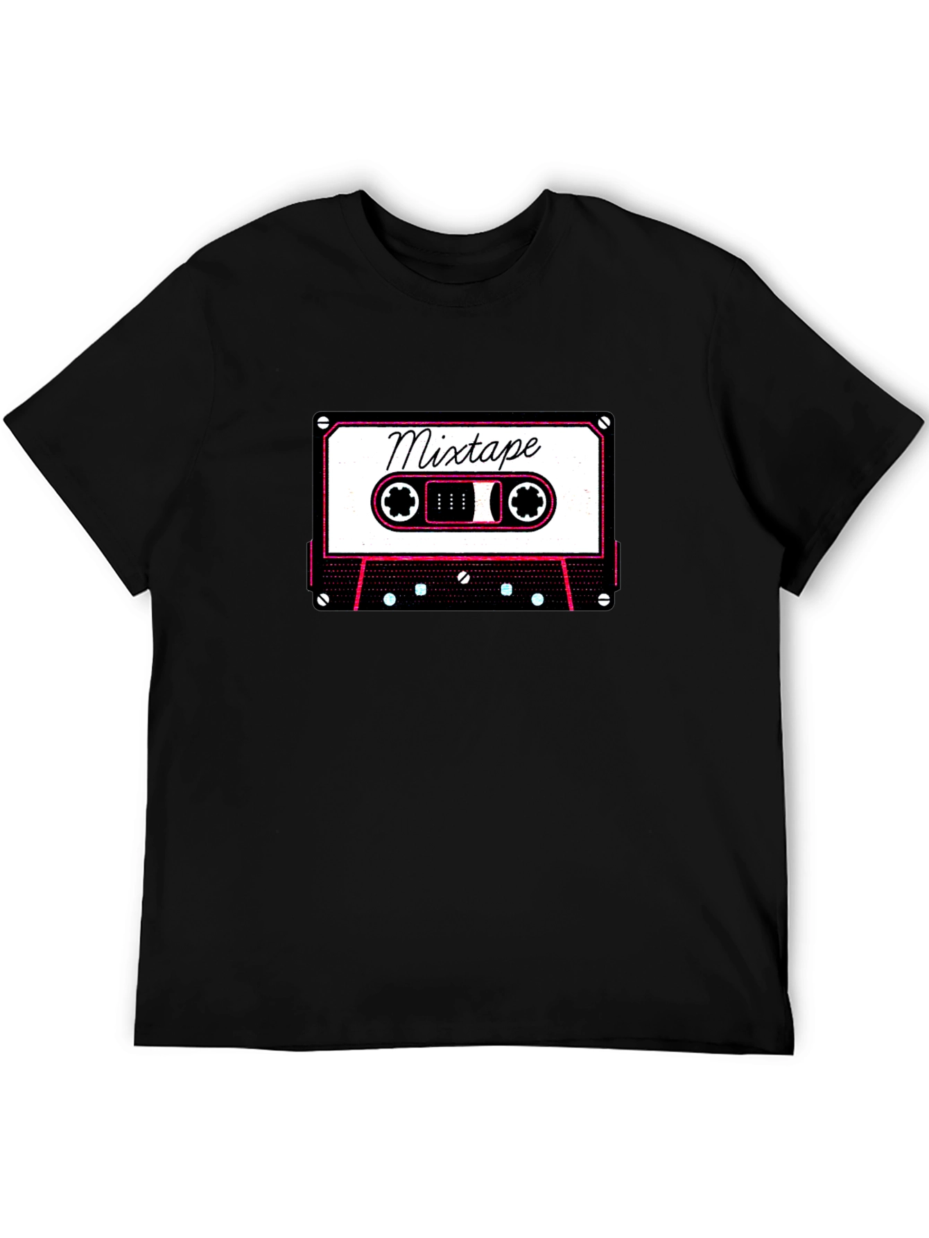 Retro Mixtape Graphic Tee - Cool Black T-Shirt