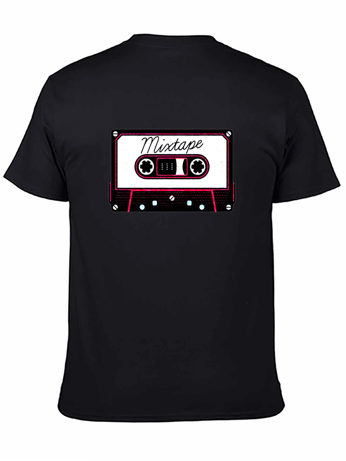 Retro Mixtape Graphic Tee - Cool Black T-Shirt
