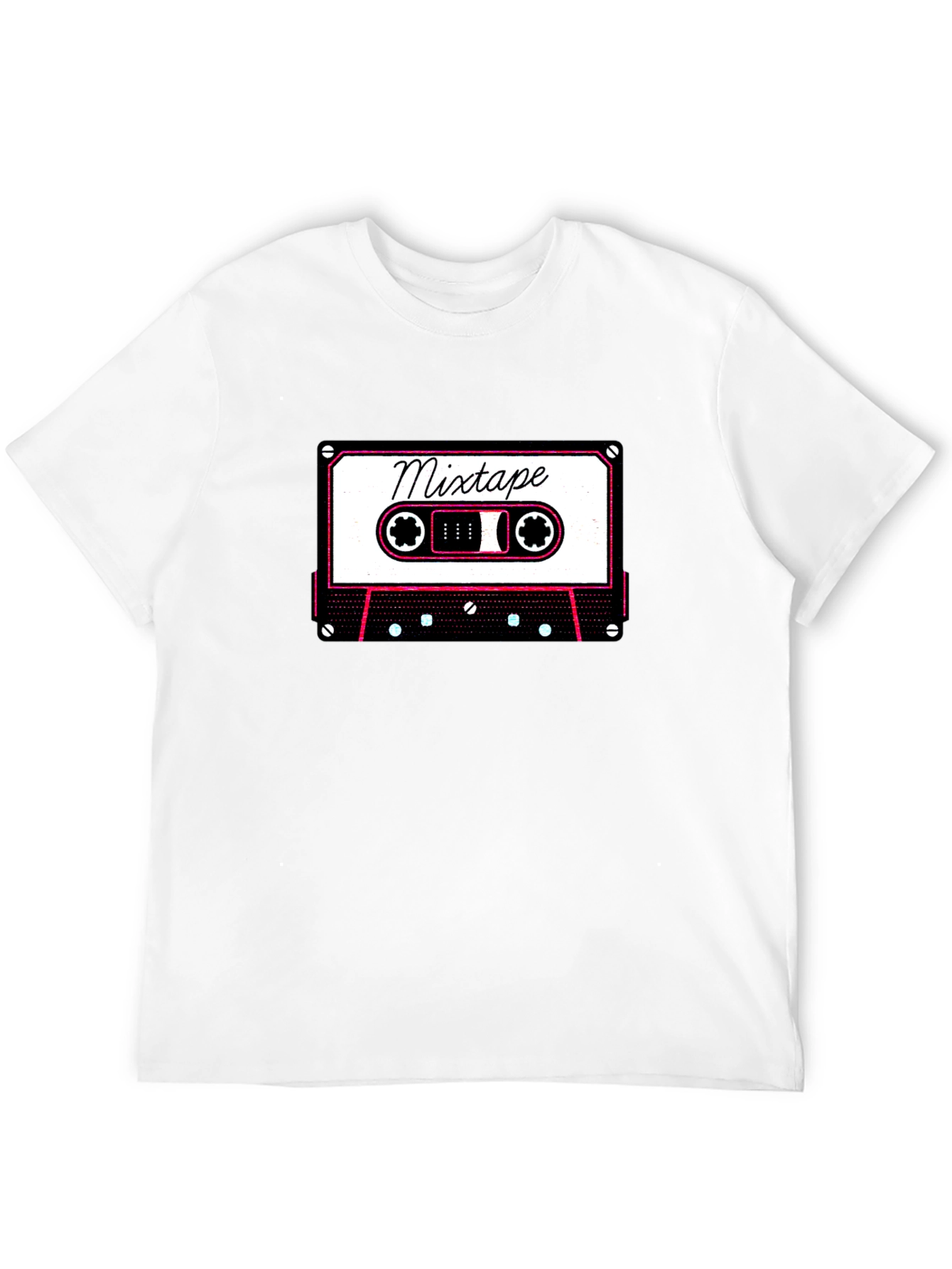 Retro Mixtape Graphic Tee - Cool Black T-Shirt