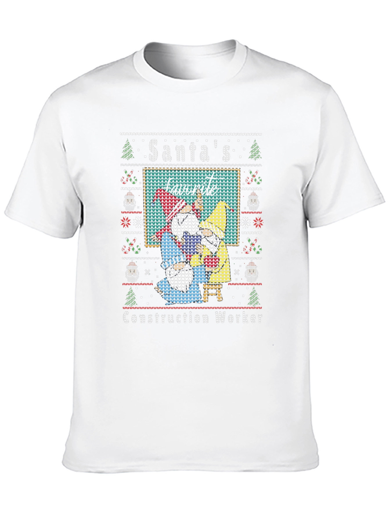 Santas Favorite Construction Worker Ugly Christmas T-Shirt