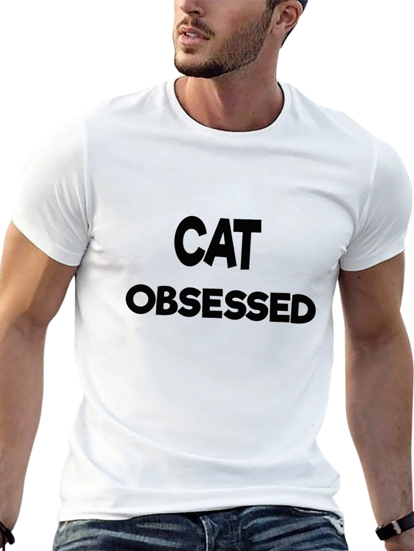 Cat Obsessed Black T-Shirt