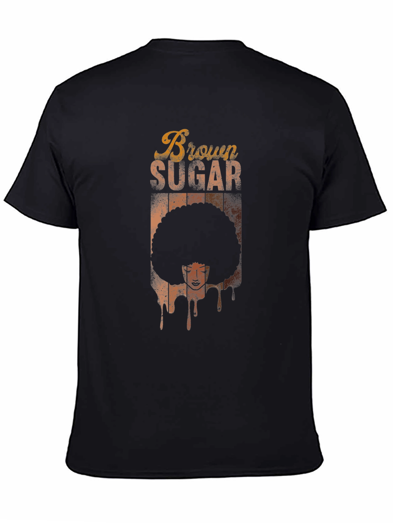 Brown Sugar Afro Graphic Tee - Retro Black T-Shirt