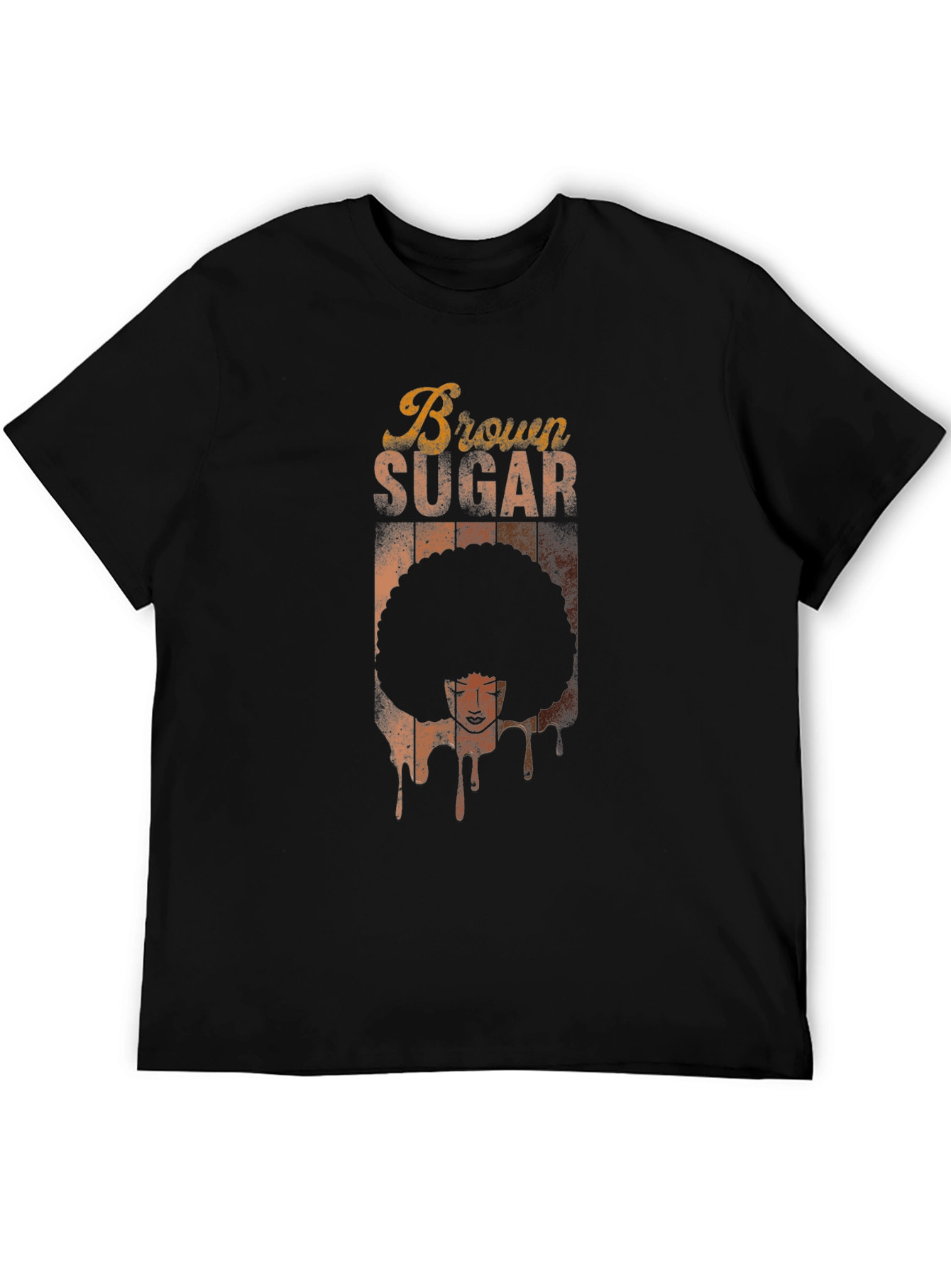 Brown Sugar Afro Graphic Tee - Retro Black T-Shirt