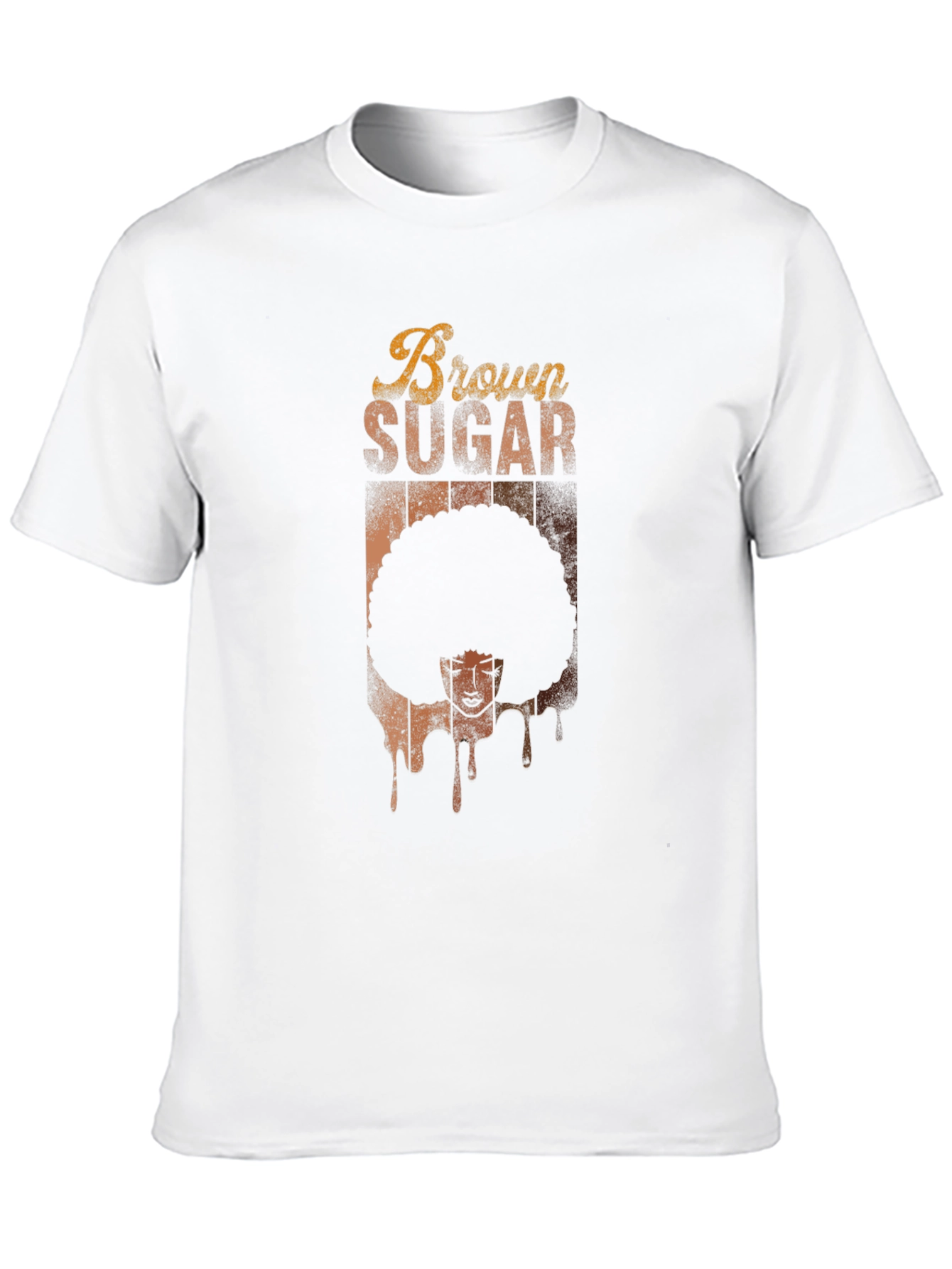 Brown Sugar Afro Graphic Tee - Retro Black T-Shirt