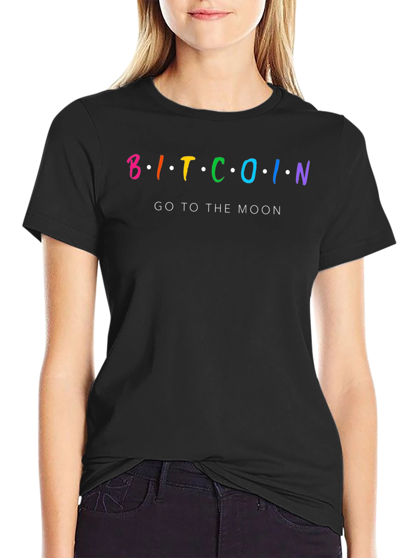 Bitcoin Go To The Moon Black T-Shirt