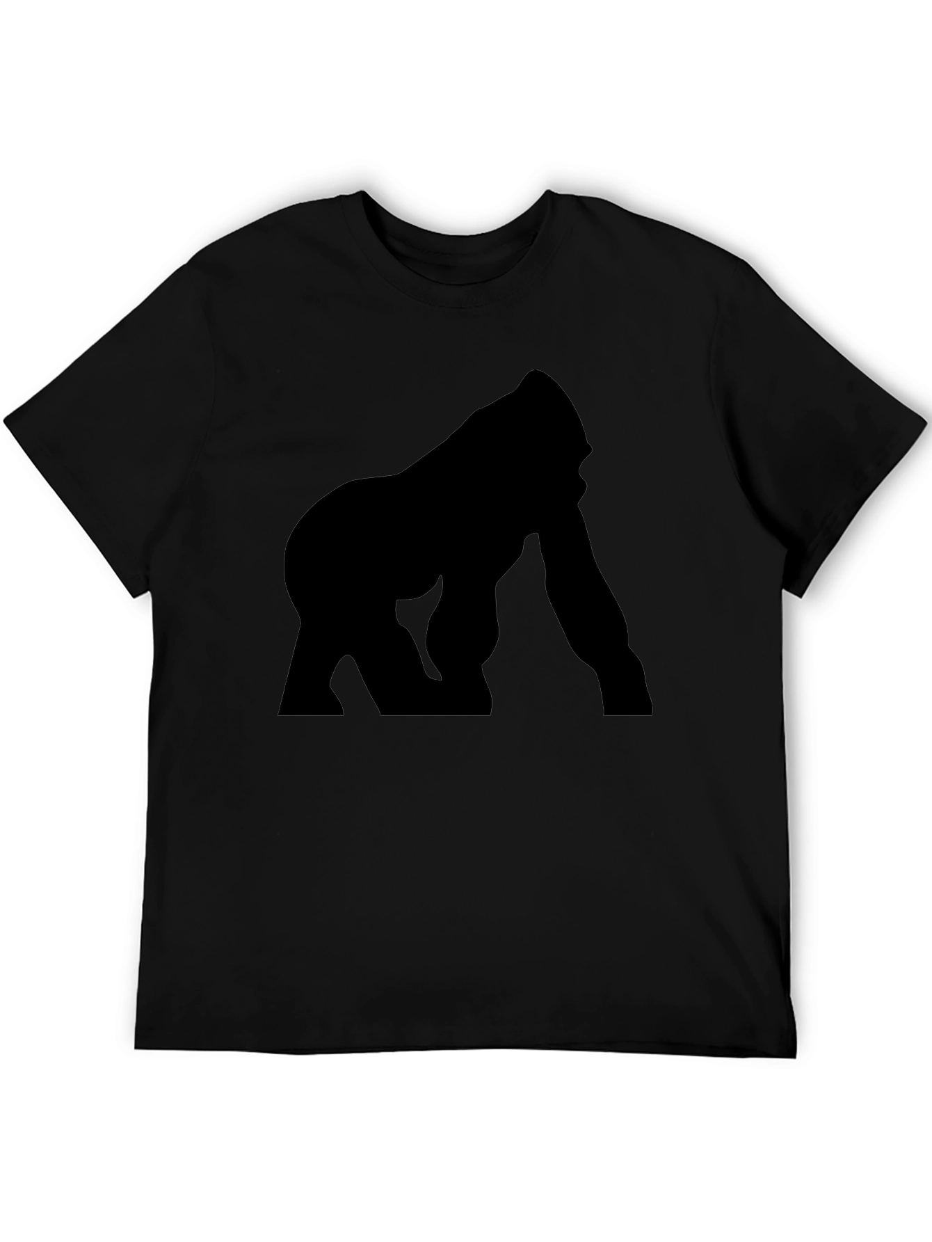 Silhouette Gorilla Graphic Tee - Black Cotton T-Shirt
