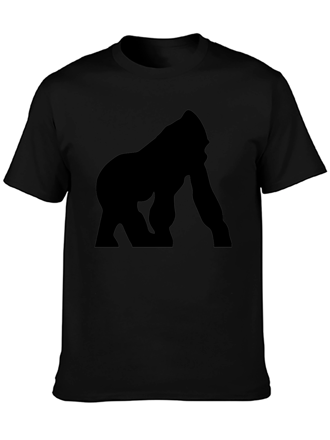 Silhouette Gorilla Graphic Tee - Black Cotton T-Shirt