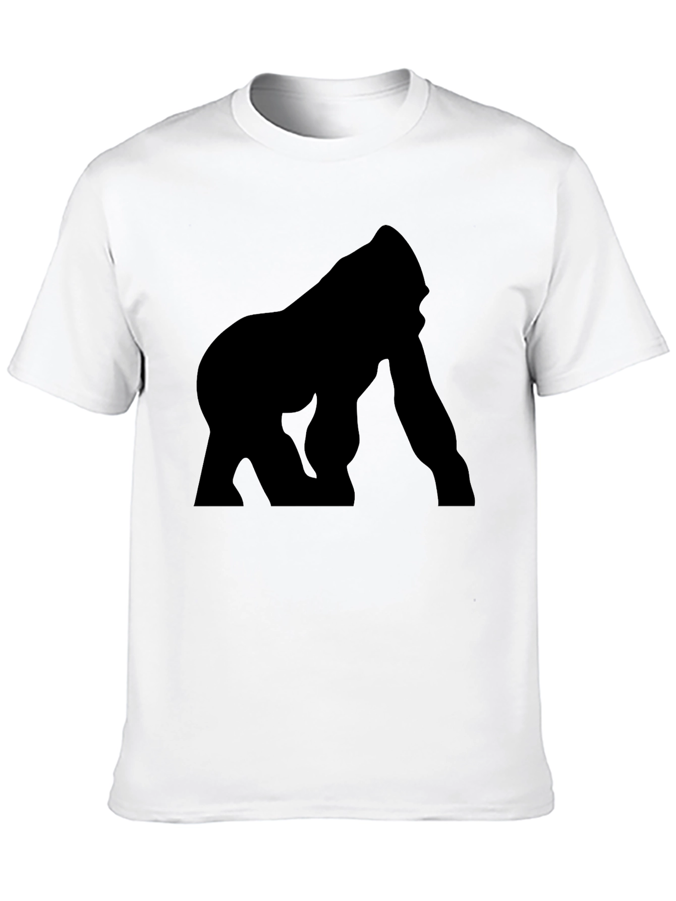 Silhouette Gorilla Graphic Tee - Black Cotton T-Shirt
