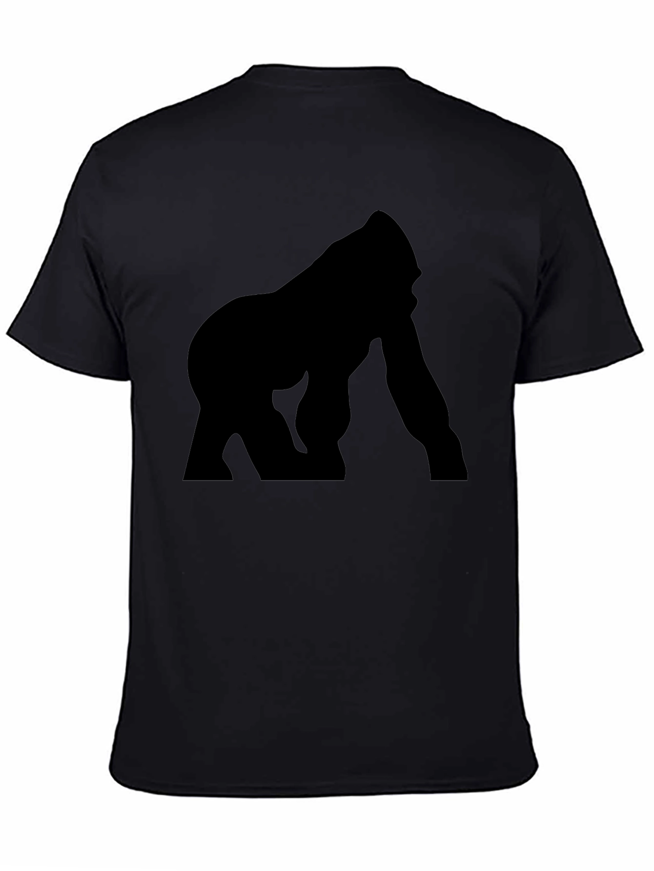 Silhouette Gorilla Graphic Tee - Black Cotton T-Shirt