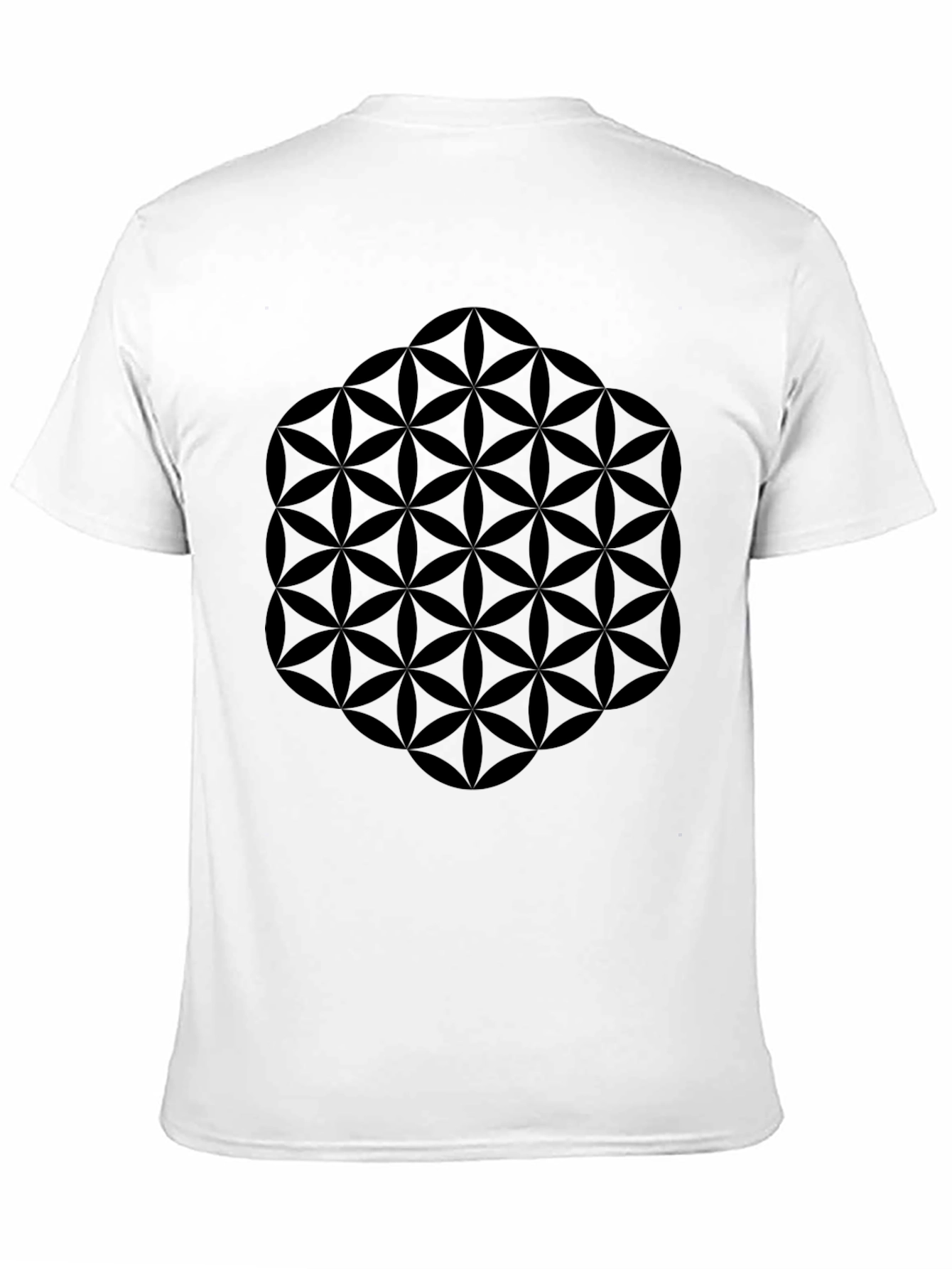 Black Geometric Flower of Life Graphic Tee