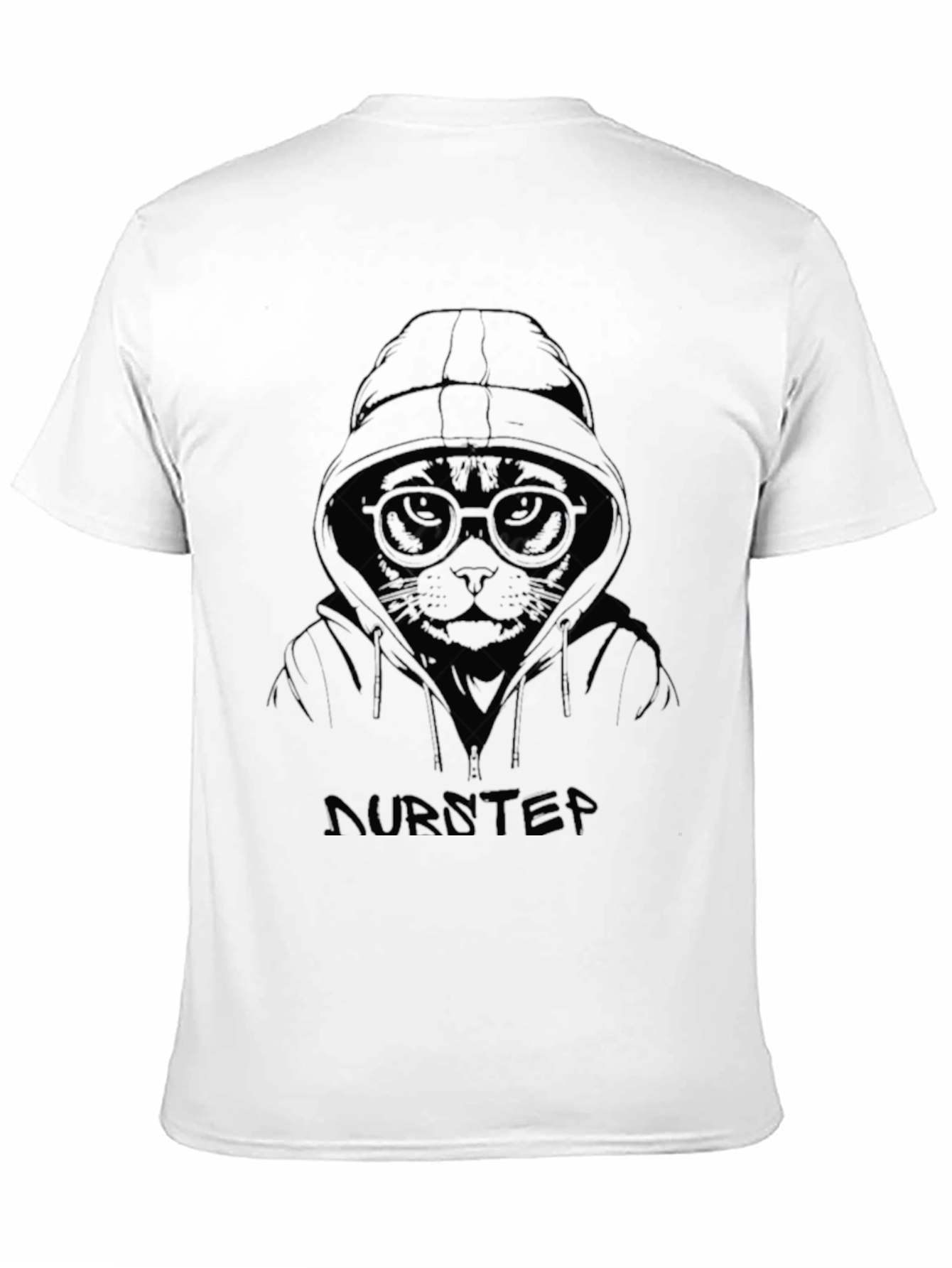 Cool Cat Hoodie Graphic Tee - Black