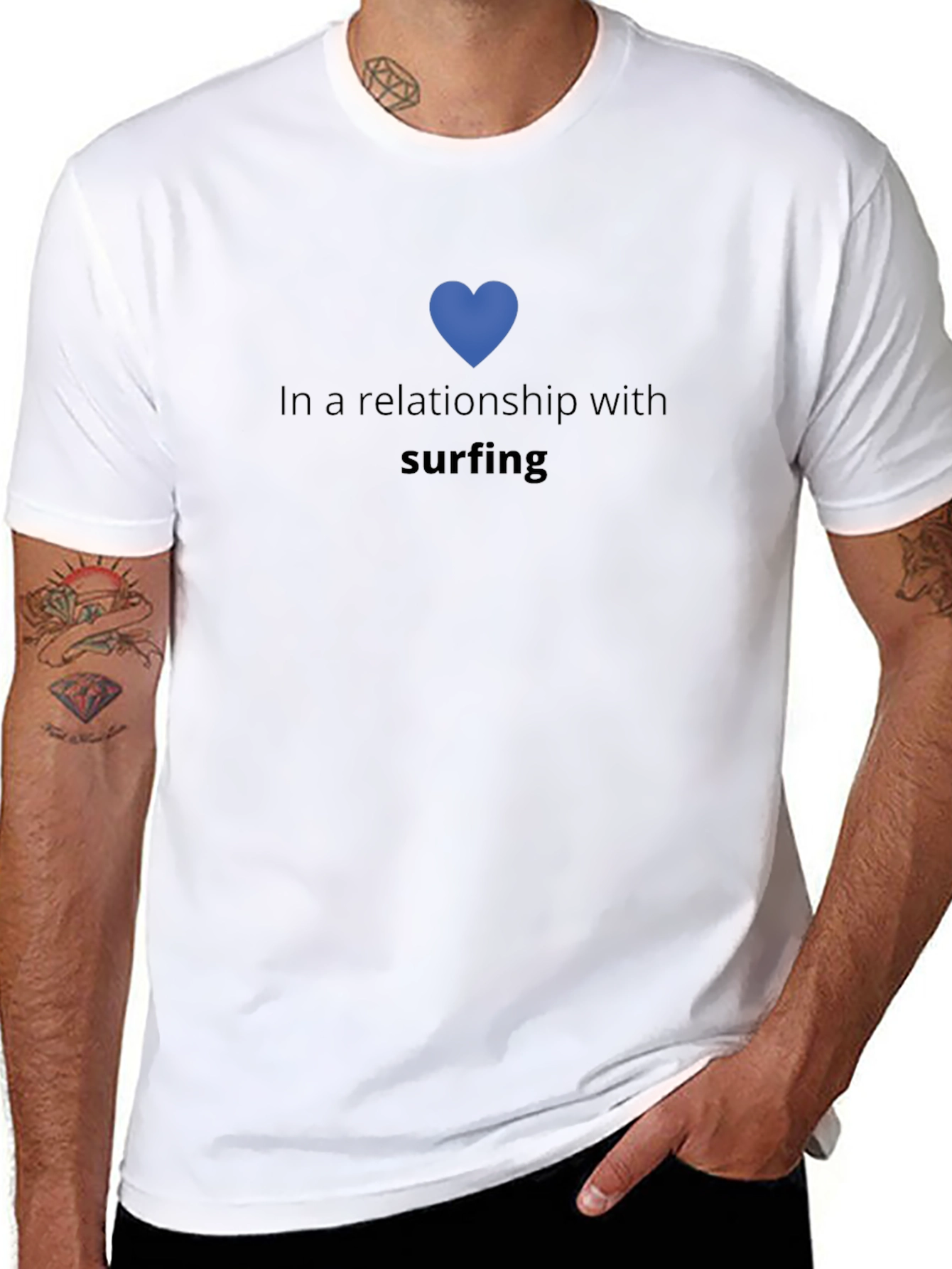 Surfing Relationship T-Shirt - Black