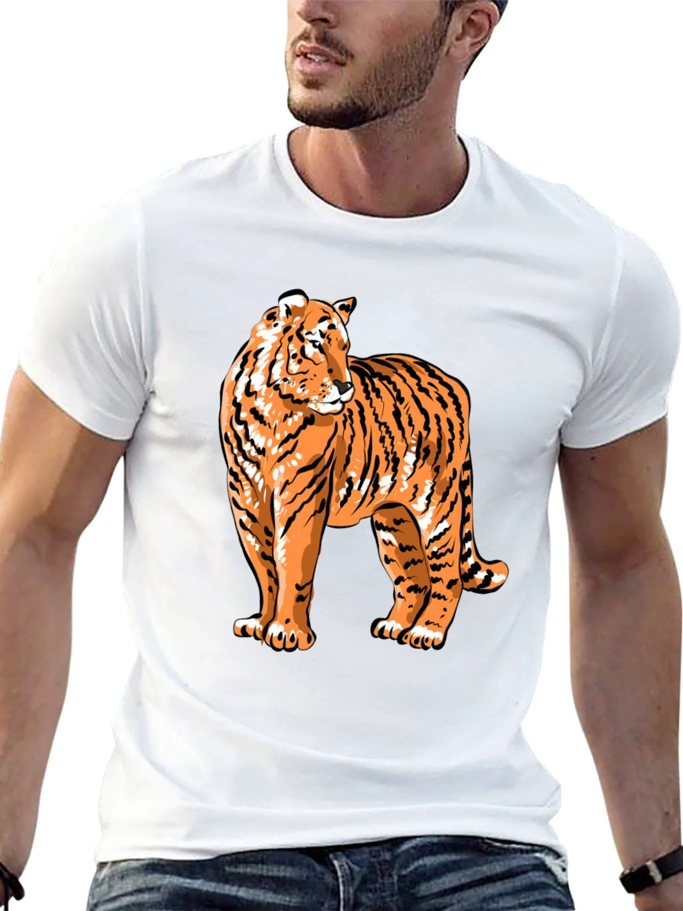 Cool Tiger Graphic Black T-Shirt