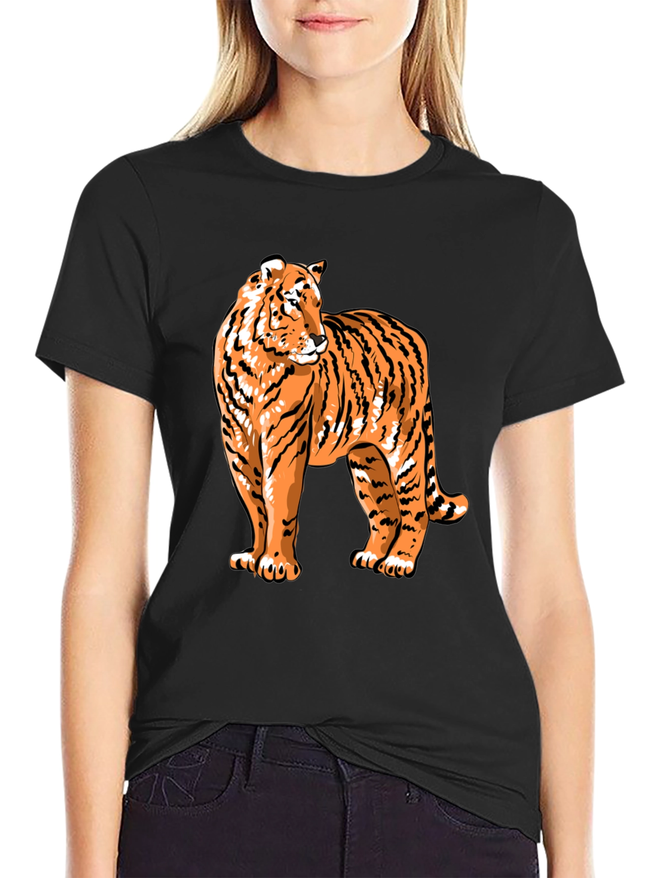 Cool Tiger Graphic Black T-Shirt