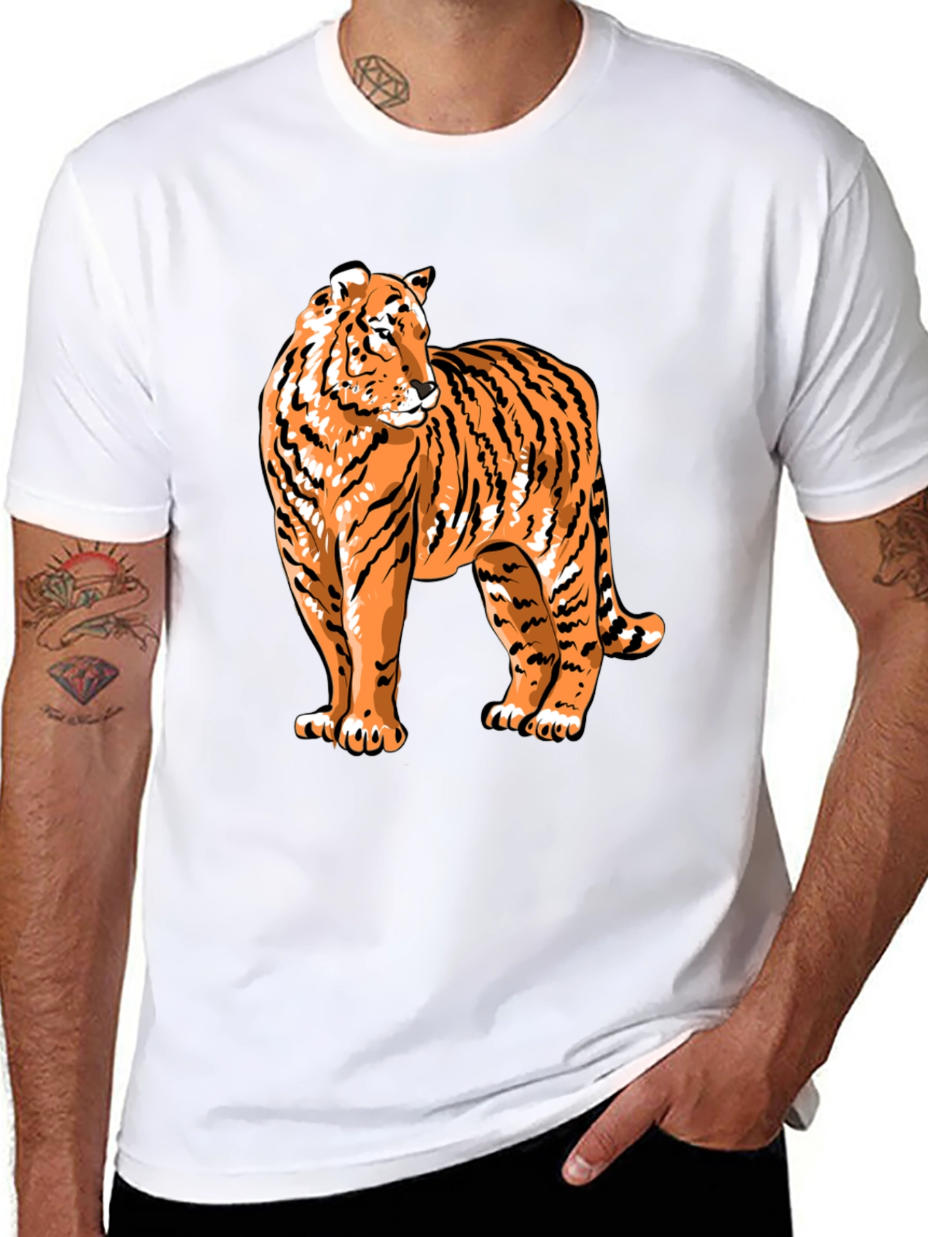 Cool Tiger Graphic Black T-Shirt