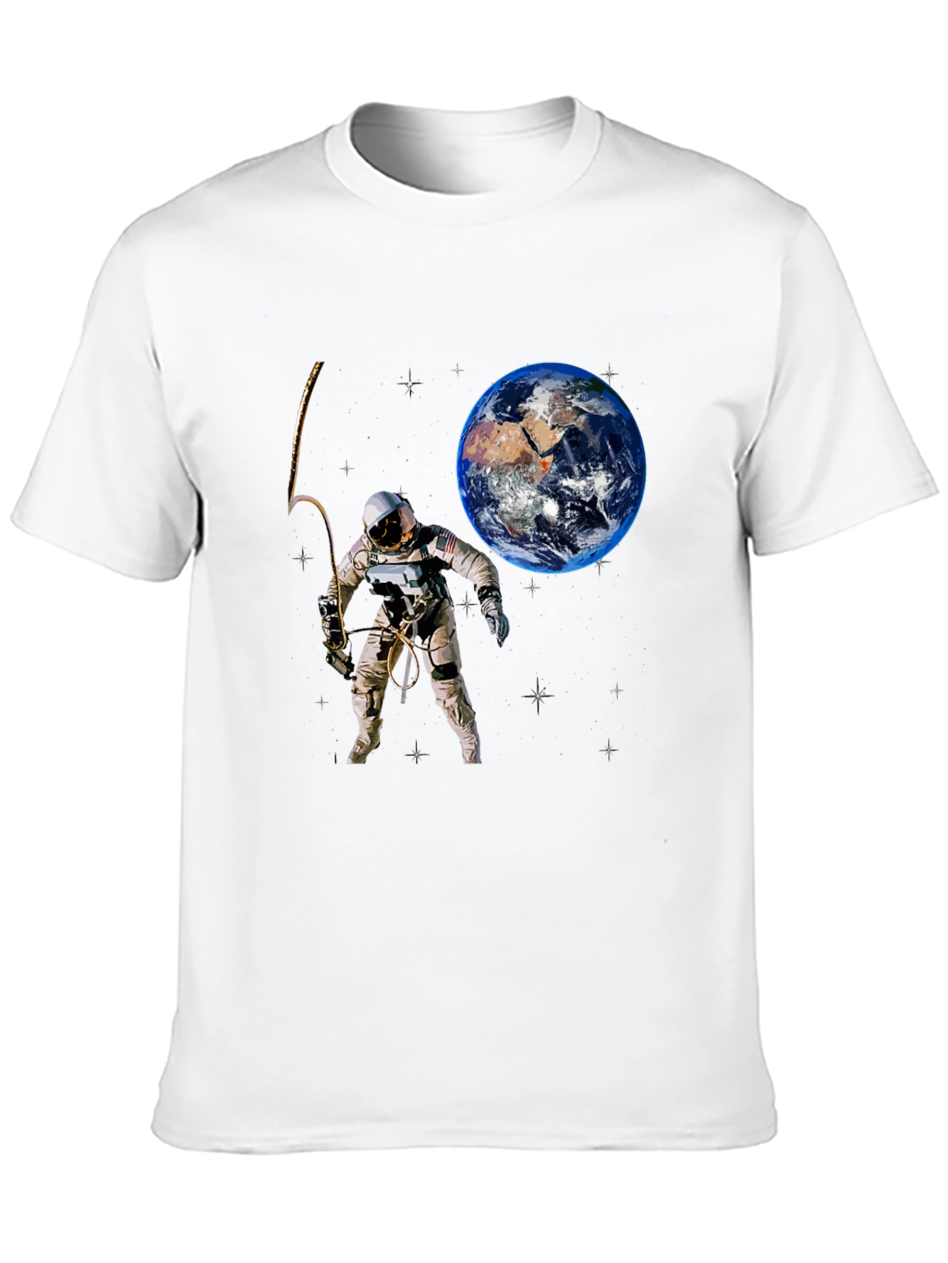 Astronaut & Earth Graphic Tee - Space Adventure Shirt