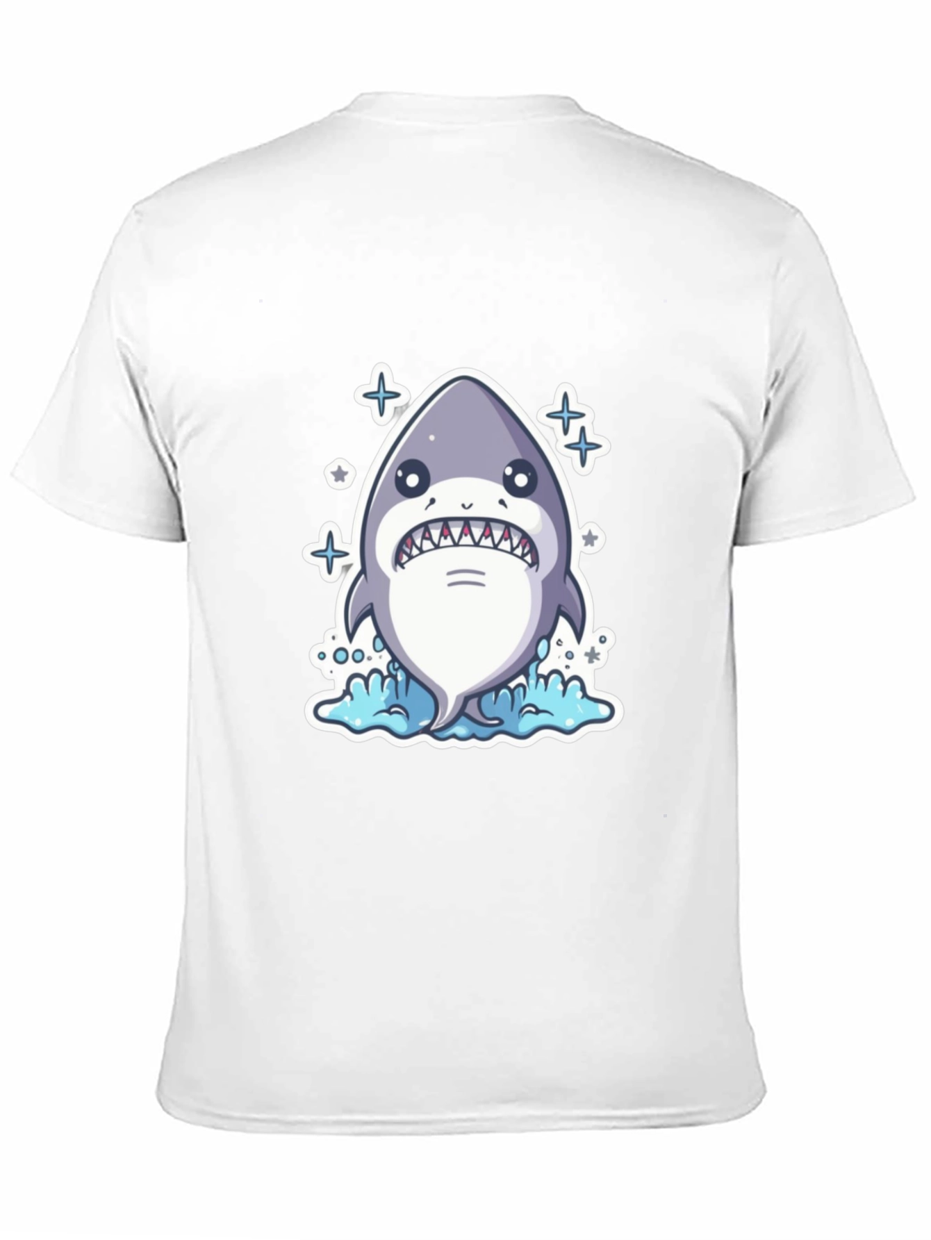 Cartoon Shark Black T-Shirt