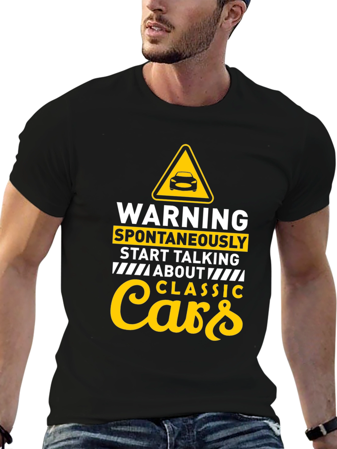 Classic Cars T-Shirt - Warning Spontaneous Talking Tee