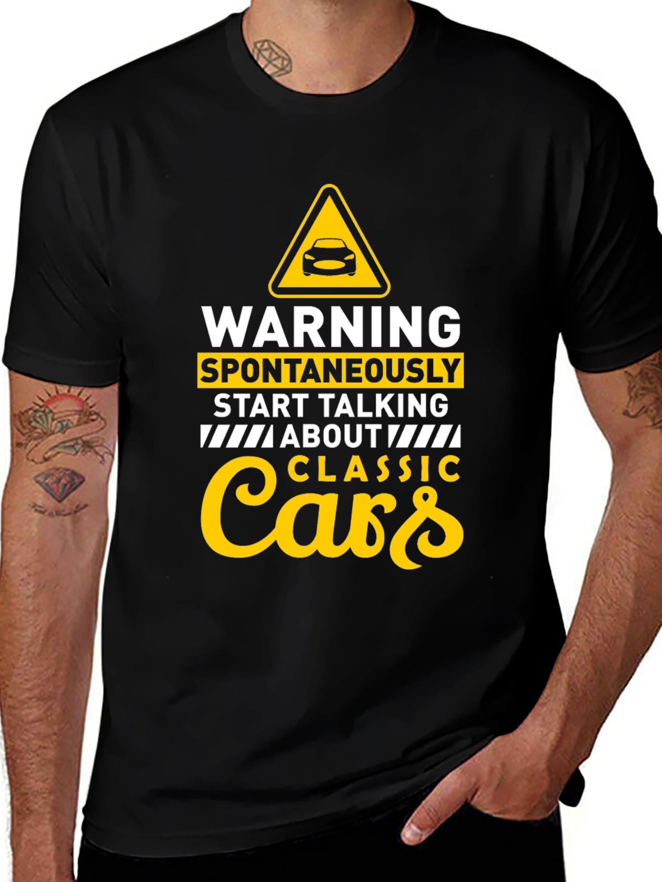 Classic Cars T-Shirt - Warning Spontaneous Talking Tee