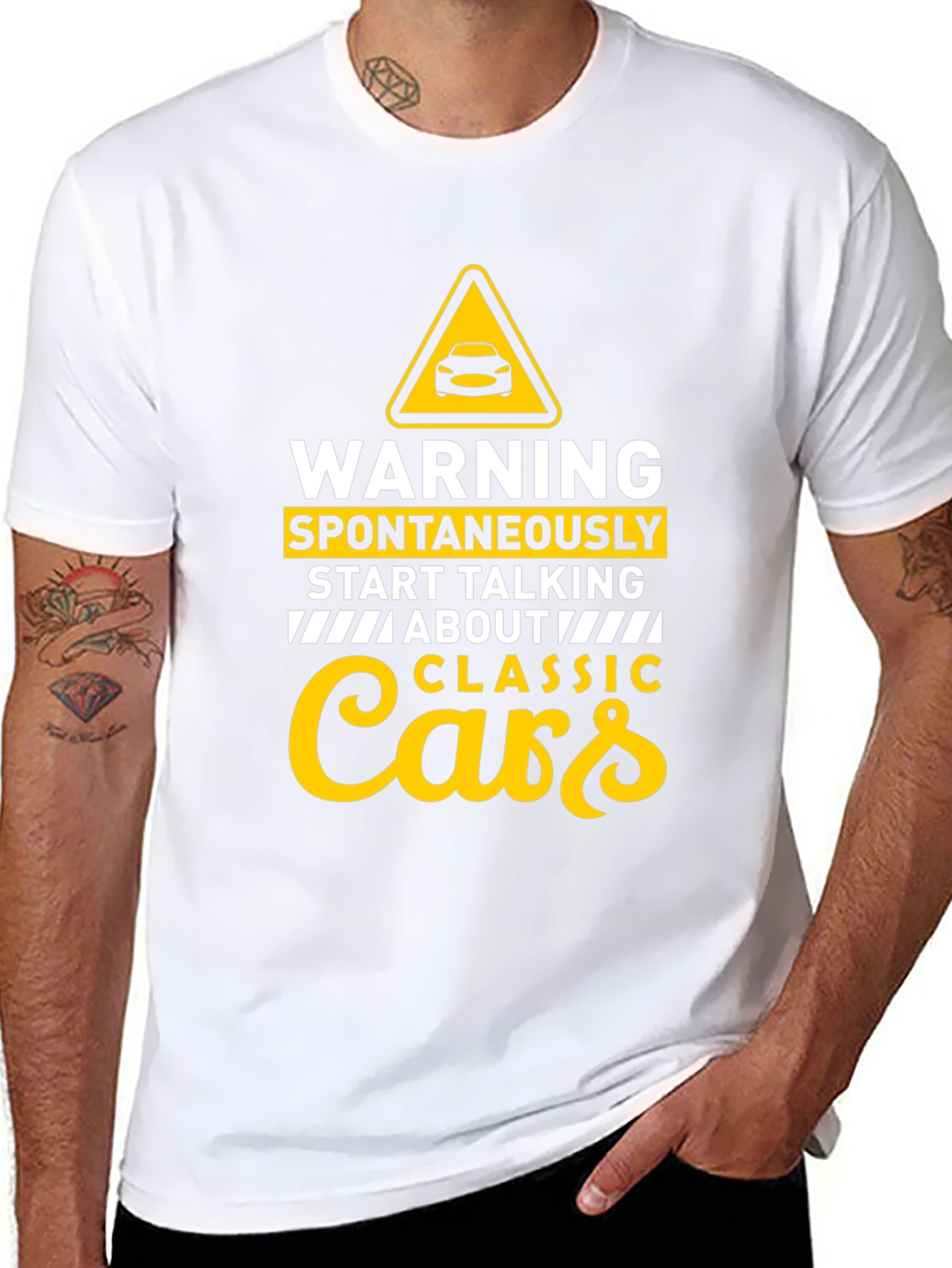 Classic Cars T-Shirt - Warning Spontaneous Talking Tee