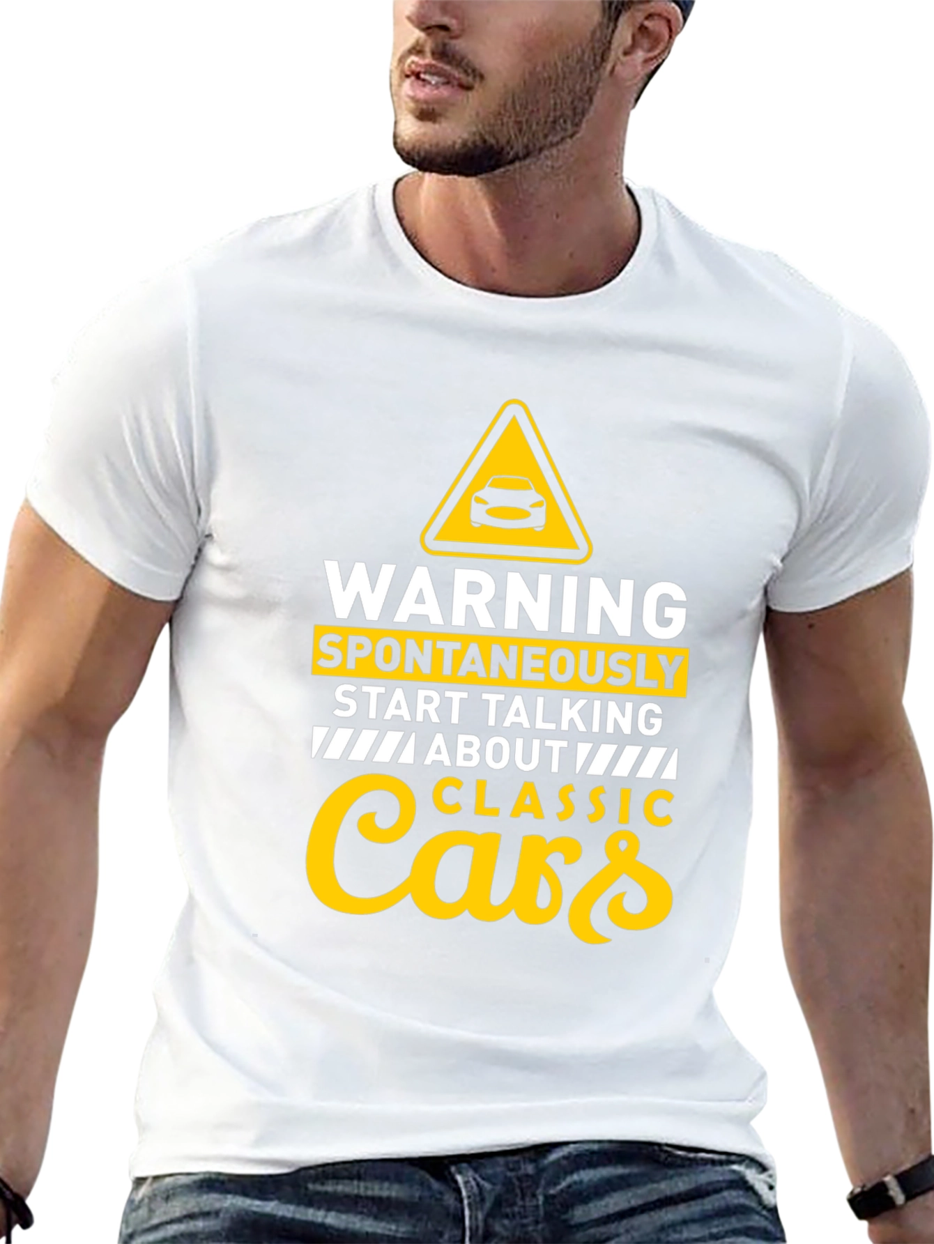 Classic Cars T-Shirt - Warning Spontaneous Talking Tee