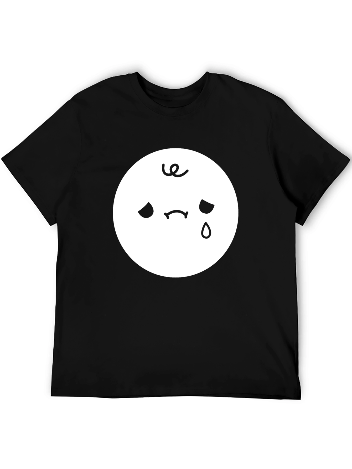 Sad Emoji Black T-Shirt - Unisex Style
