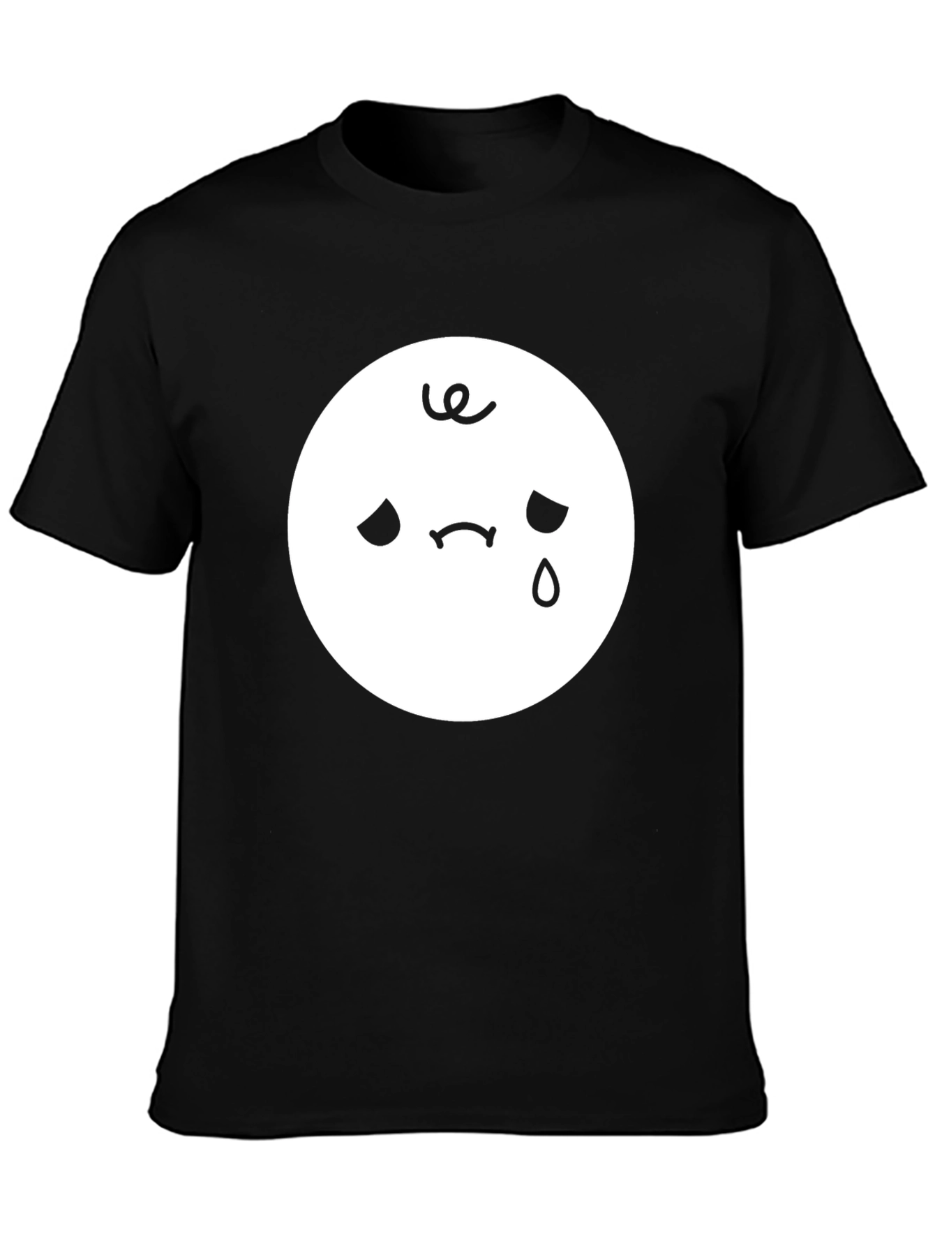 Sad Emoji Black T-Shirt - Unisex Style