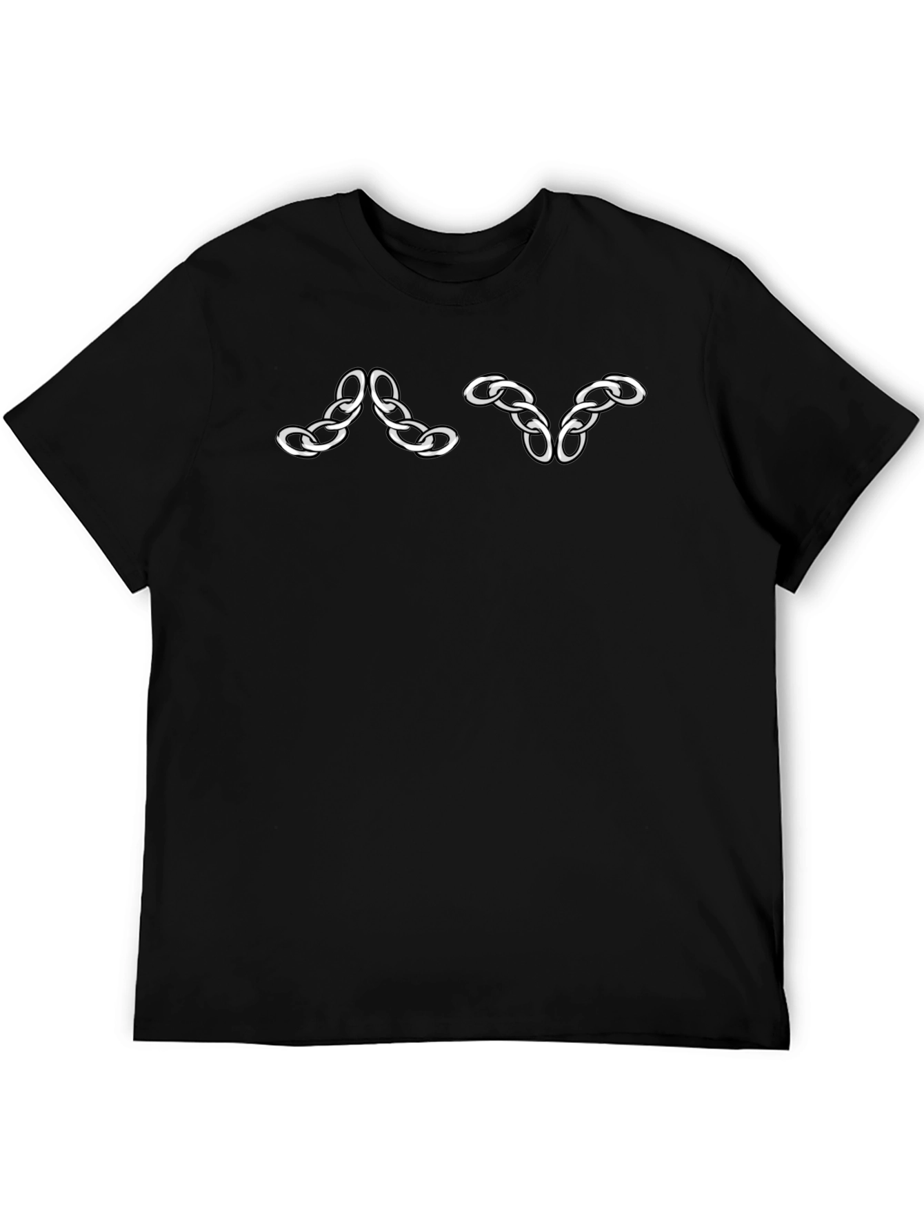 Black T-Shirt with Chain Link Design