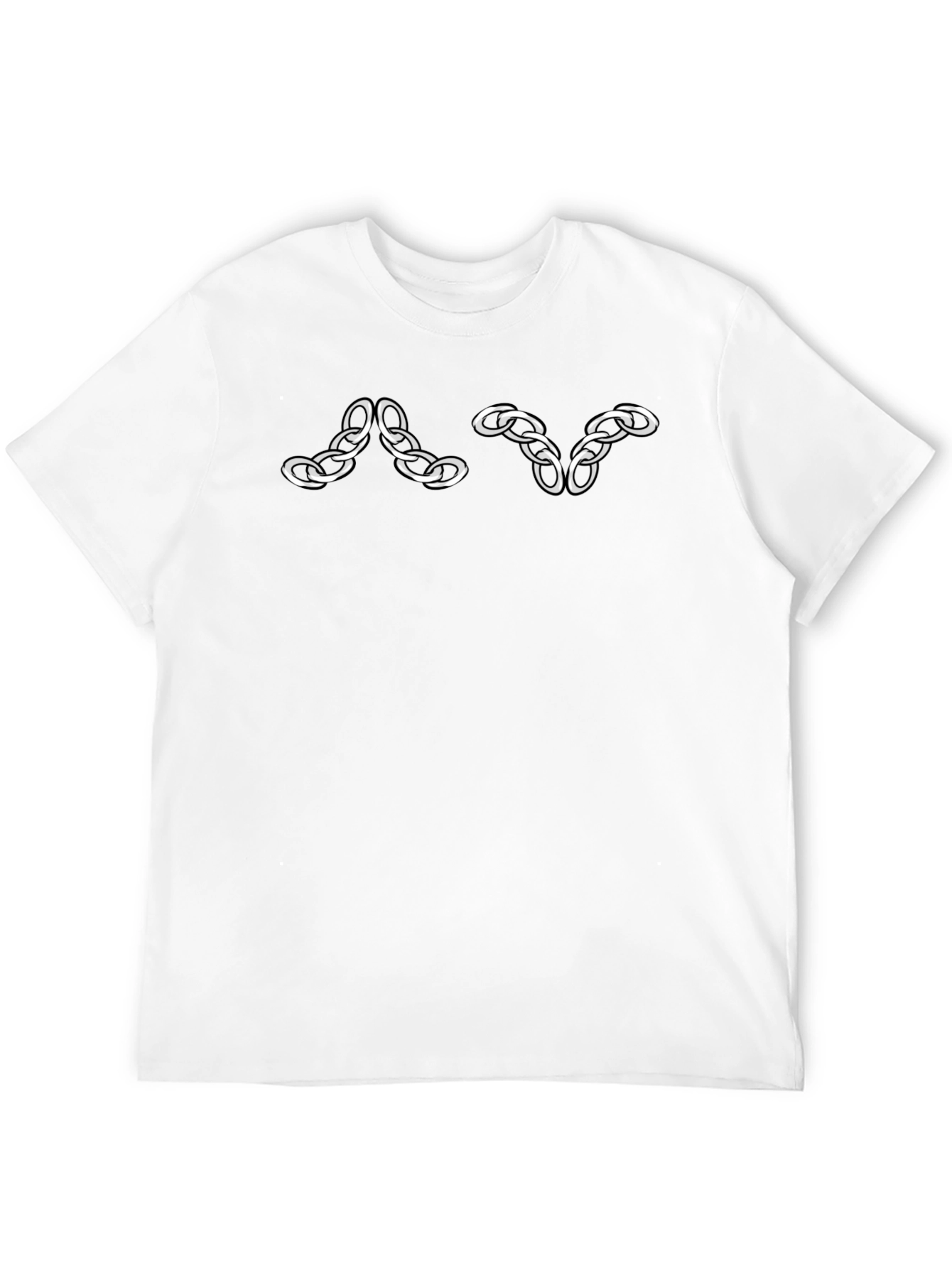 Black T-Shirt with Chain Link Design