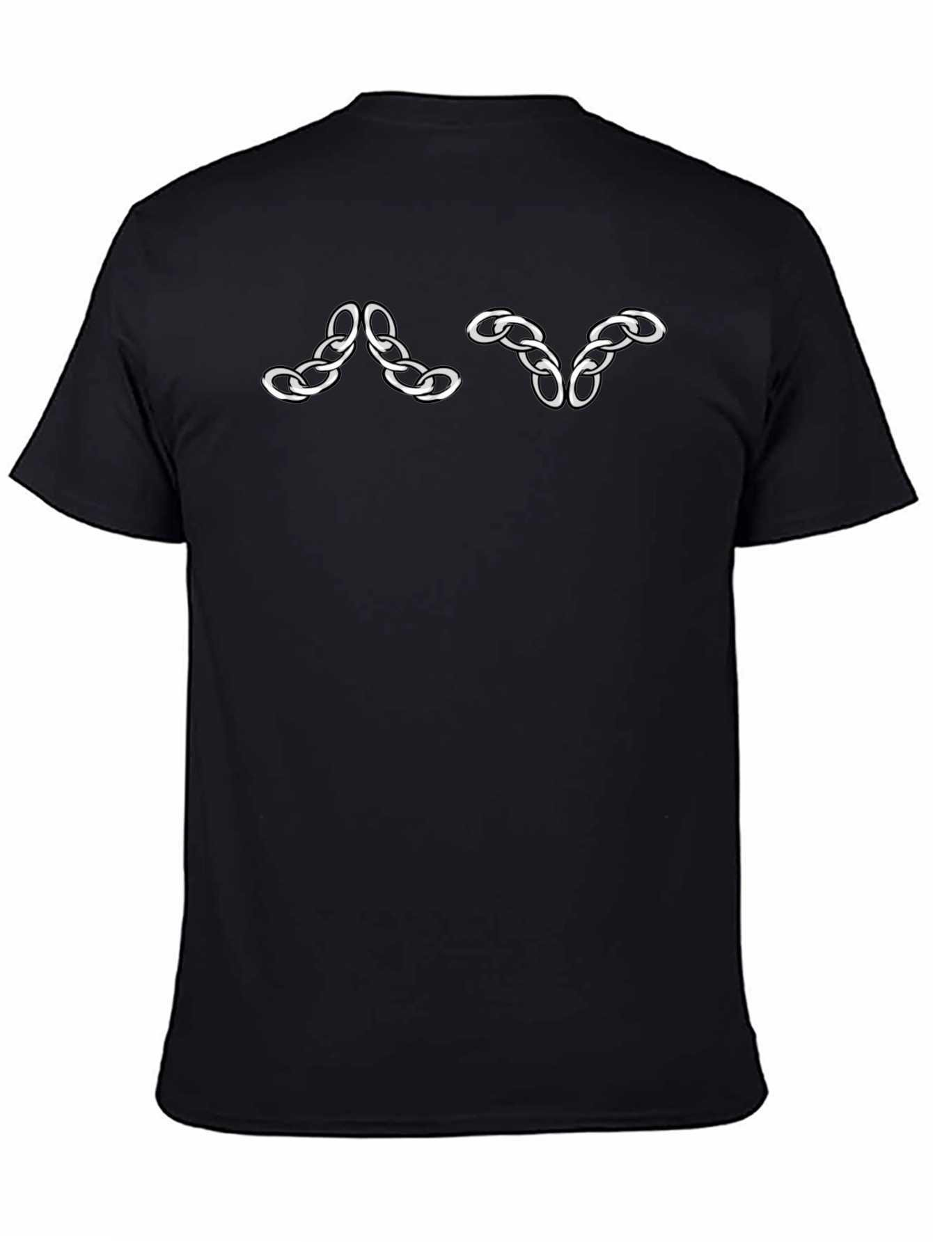 Black T-Shirt with Chain Link Design
