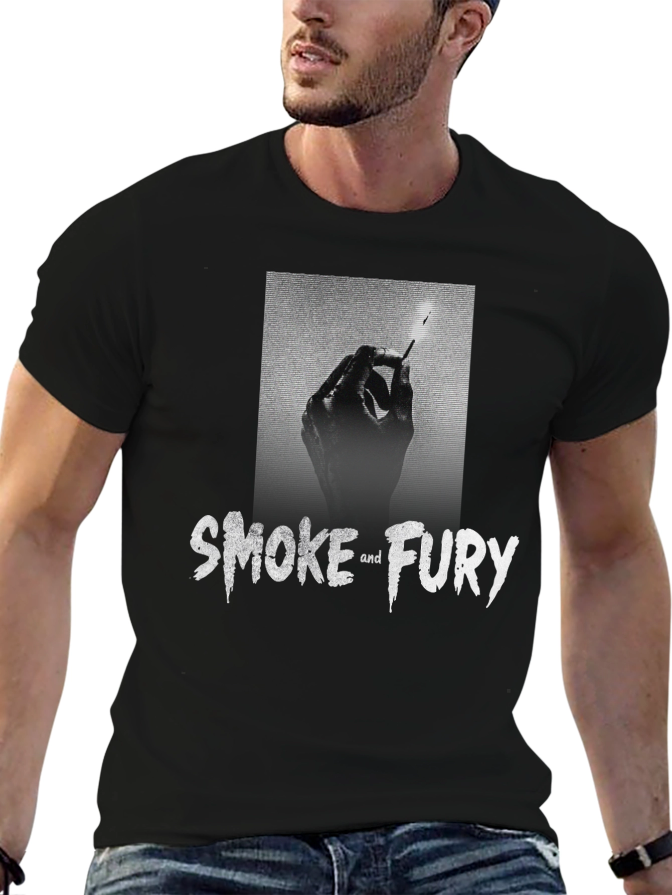 Smoke & Fury Graphic T-Shirt - Stylish Mens Tee
