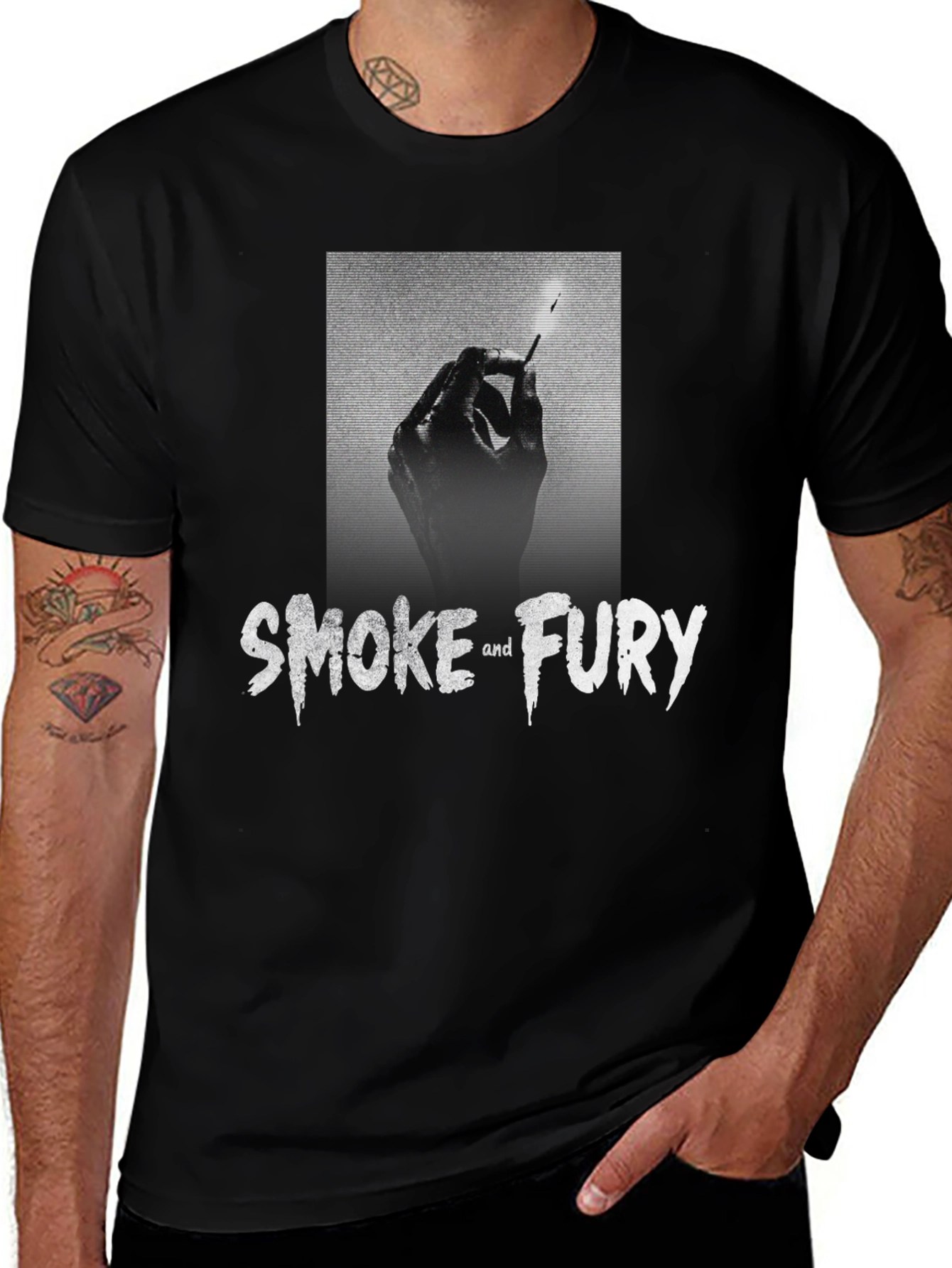 Smoke & Fury Graphic T-Shirt - Stylish Mens Tee