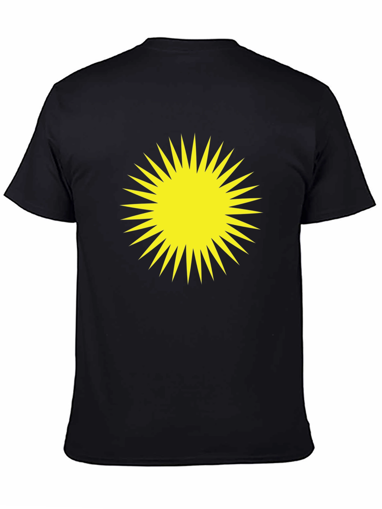 Bold Sunburst Graphic Tee - Black Cotton Blend Shirt