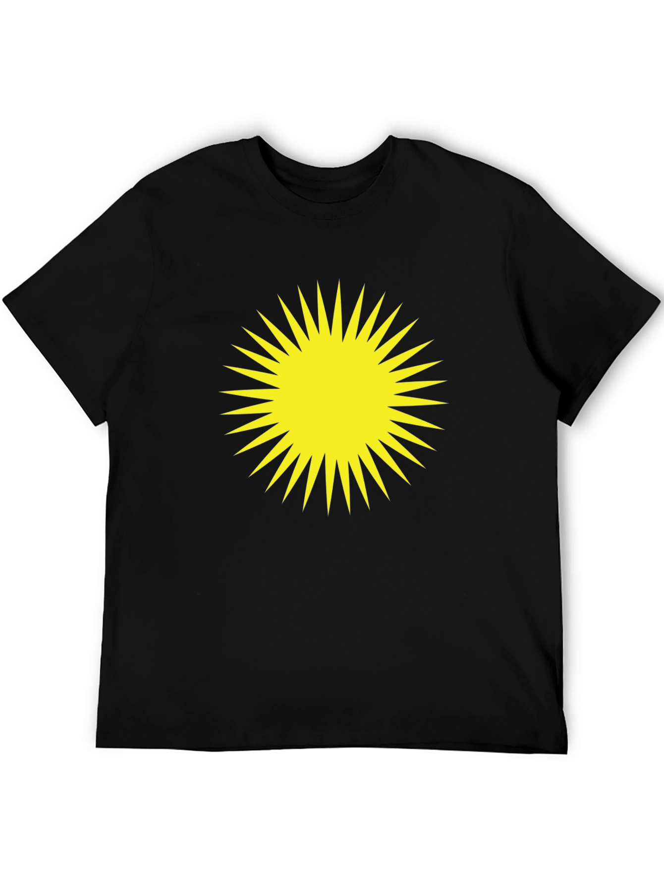 Bold Sunburst Graphic Tee - Black Cotton Blend Shirt