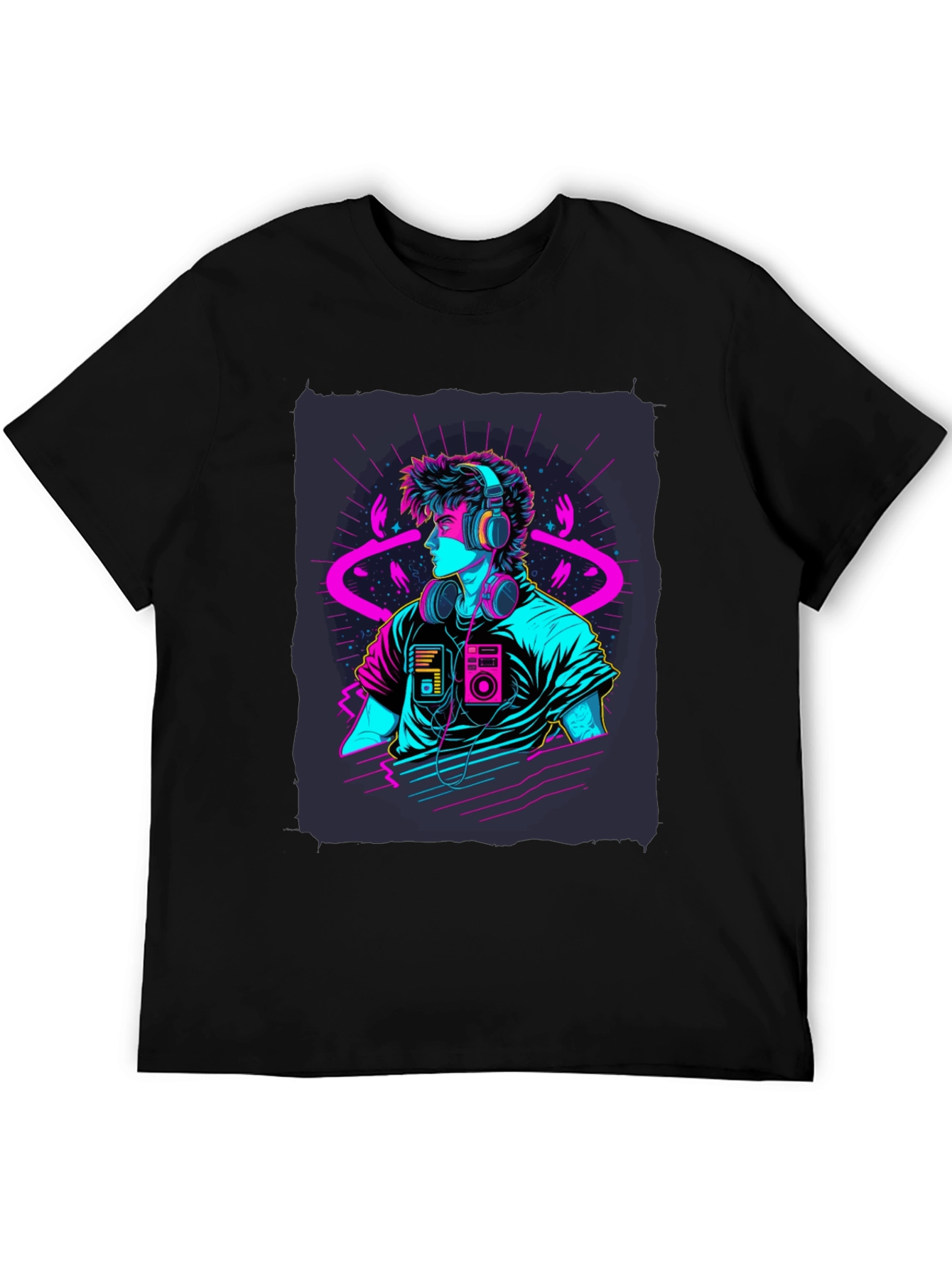 Retro Wave T-Shirt - 80s Neon Style