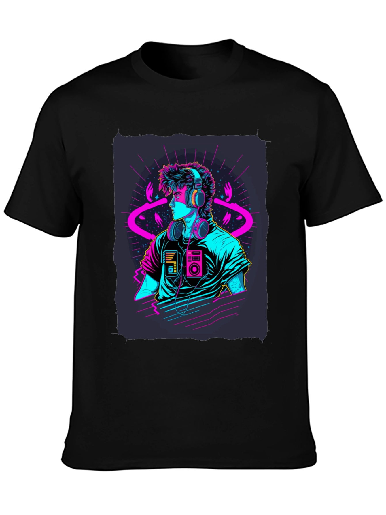Retro Wave T-Shirt - 80s Neon Style