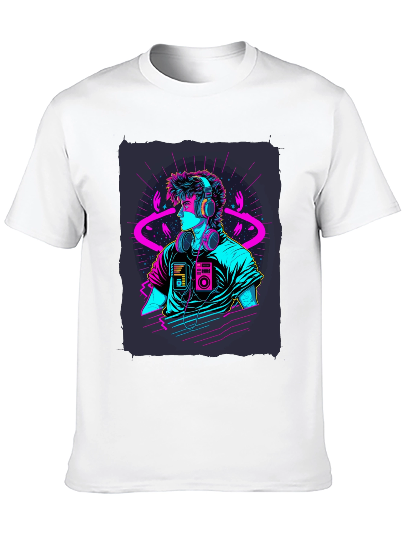 Retro Wave T-Shirt - 80s Neon Style