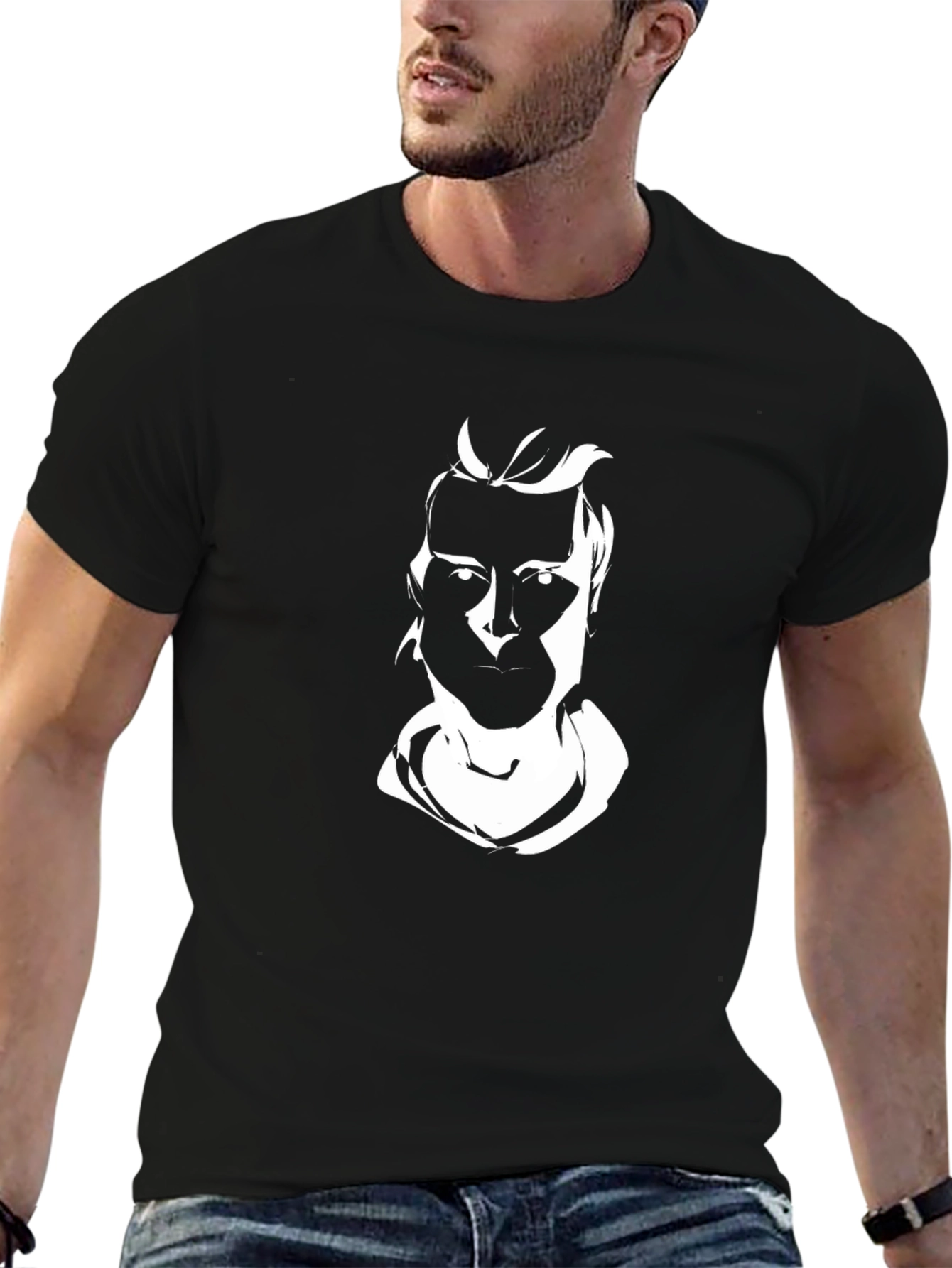 Stylish Black T-Shirt with Graphic Print