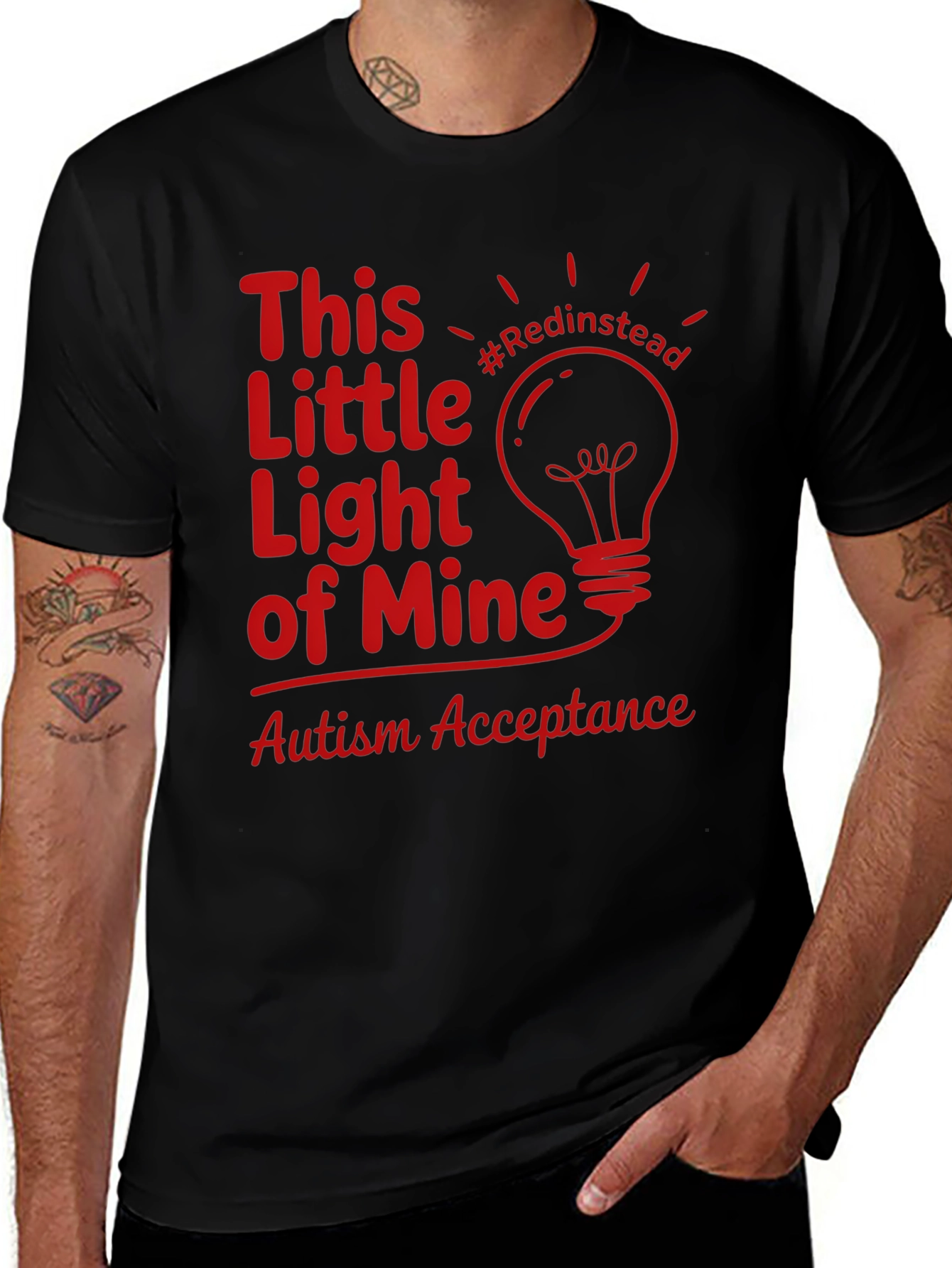 Autism Acceptance Light T-Shirt #Redinstead