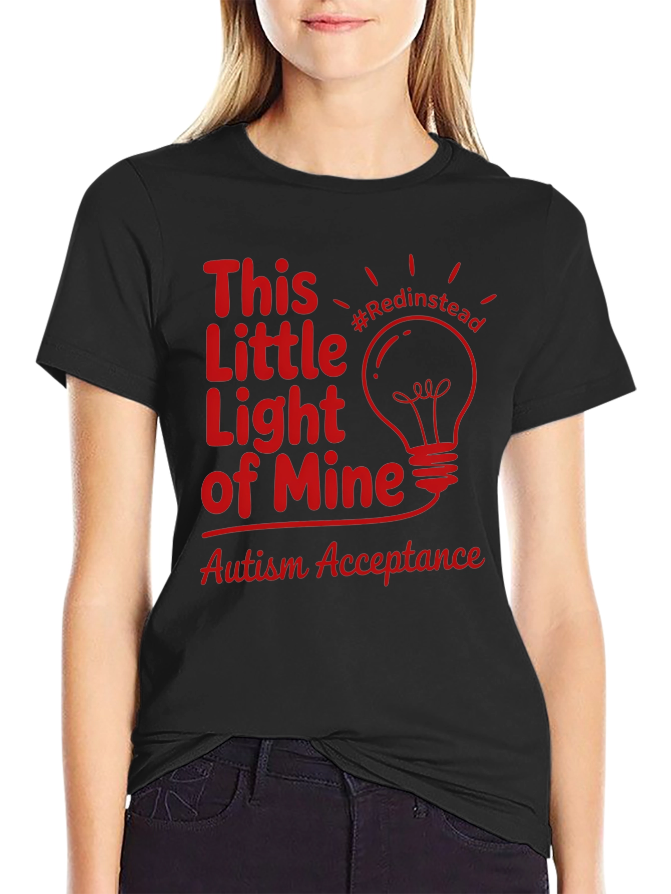 Autism Acceptance Light T-Shirt #Redinstead