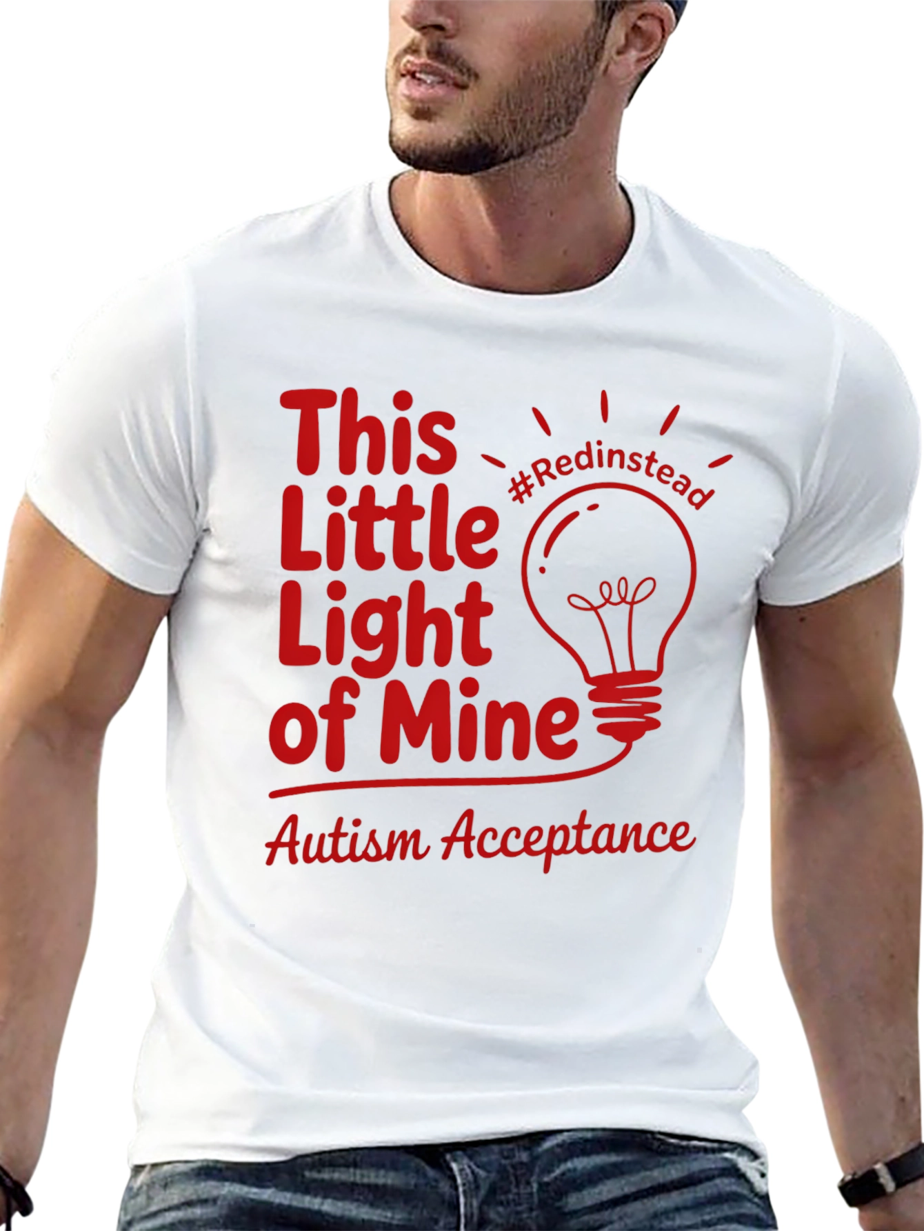 Autism Acceptance Light T-Shirt #Redinstead